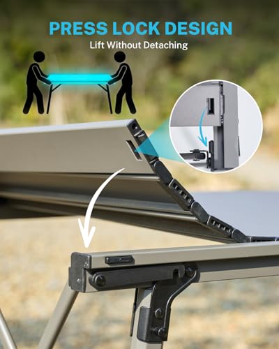 50 Inch Roll Up Aluminum Folding Camping Picnic Table
