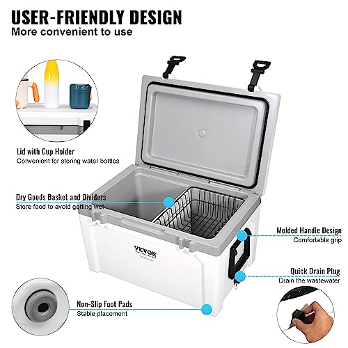 Ultra Light Hard Cooler with Heavy Duty Handle for Camping