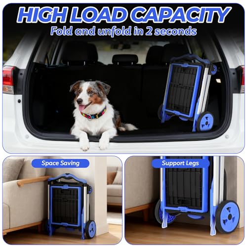 Collapsible Shopping Cart with Wheels and Platform Hand Truck