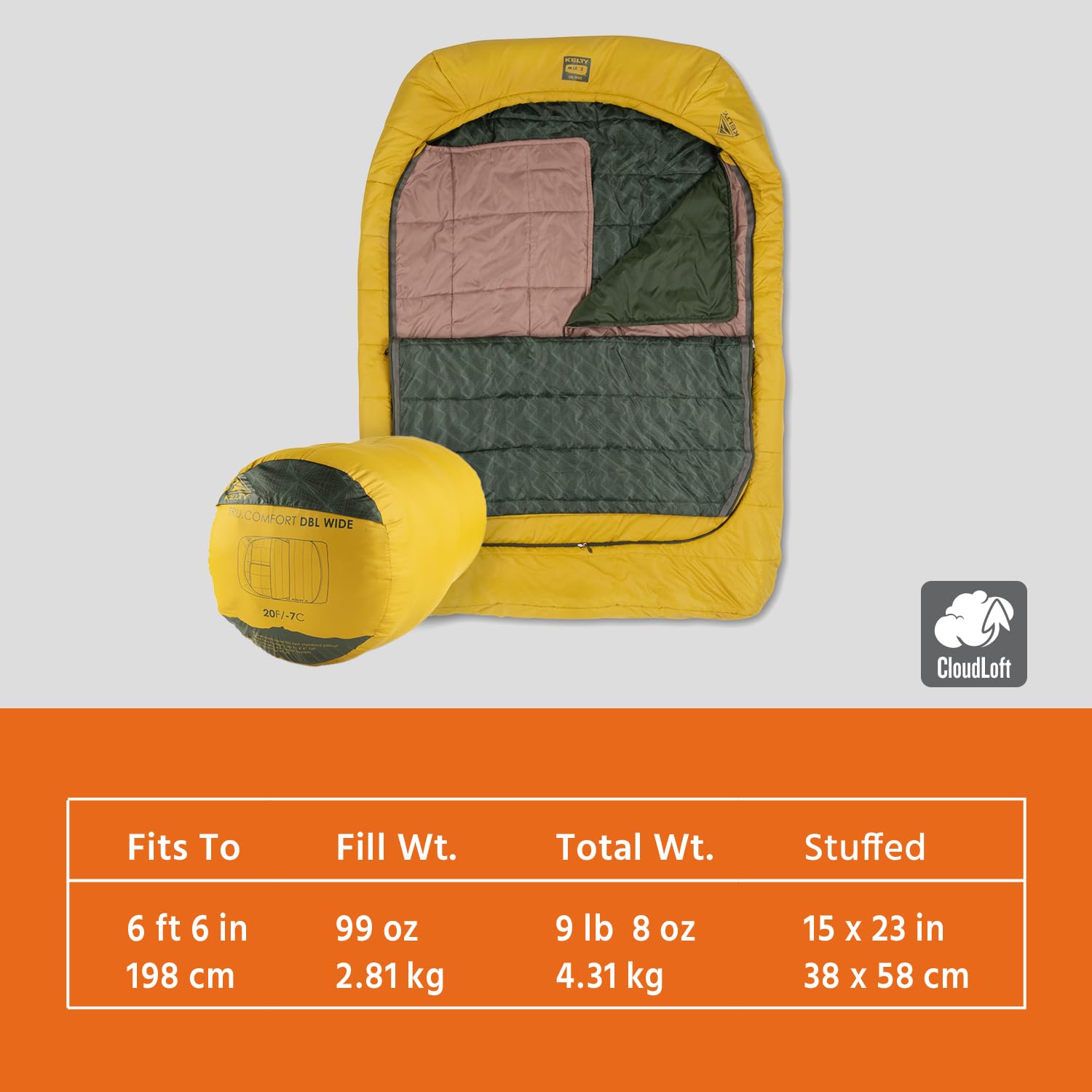 20 Degree Doublewide Two Person Camping Sleeping Bag