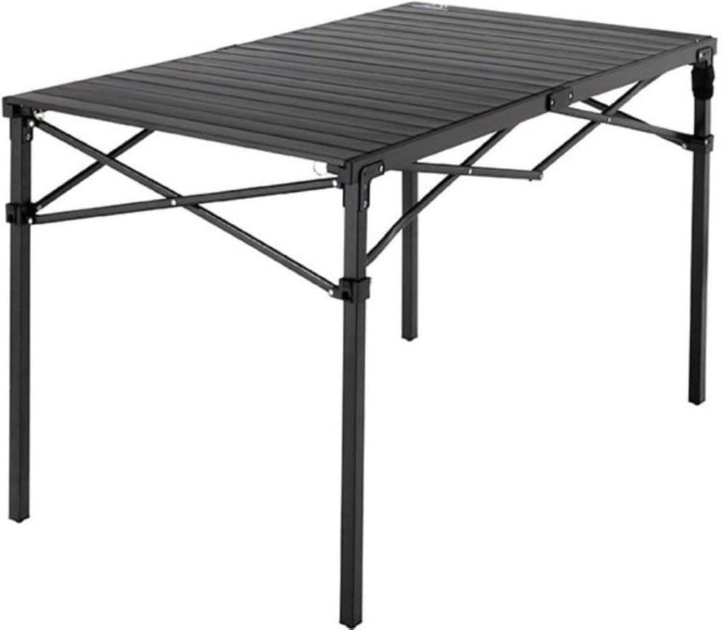Heavy Duty Roll Top Aluminum Camping Table with Steel Frame