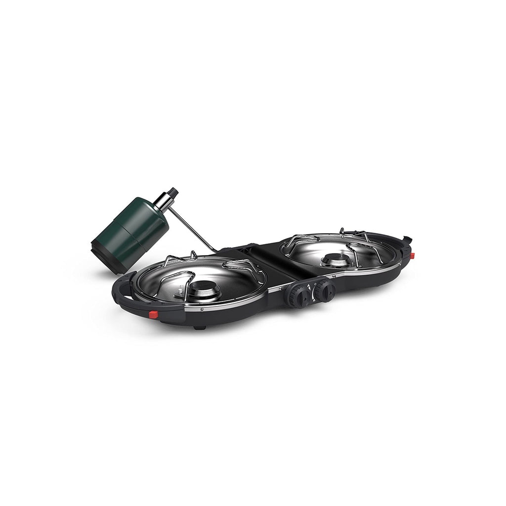 Portable Two Burner Propane Camping Stove with Ignition