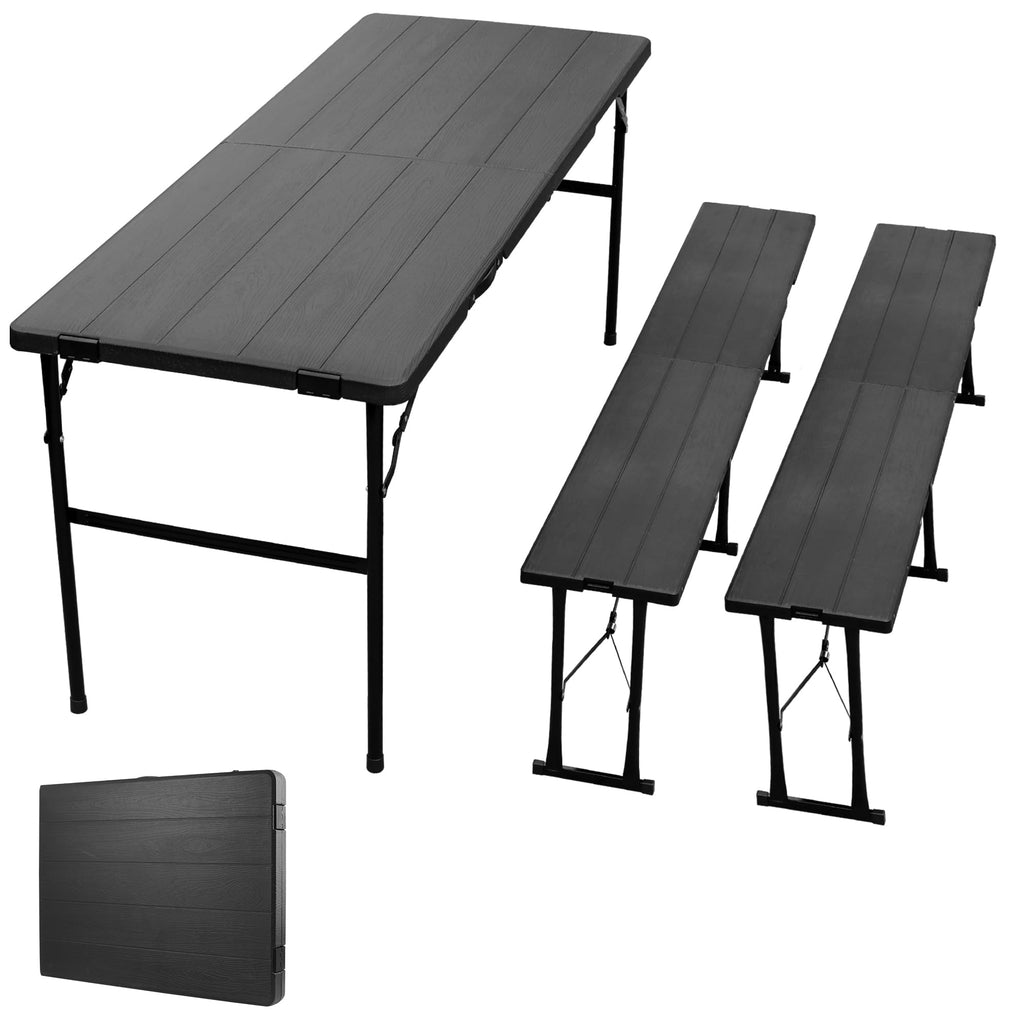 3 Piece Folding Picnic Table and Bench Set 6 Foot Portable