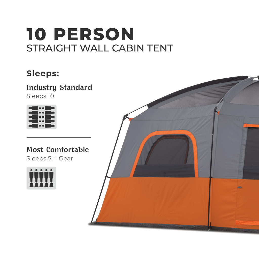 Large 10 to 12 Person Multi Room Family Cabin Camping Tent