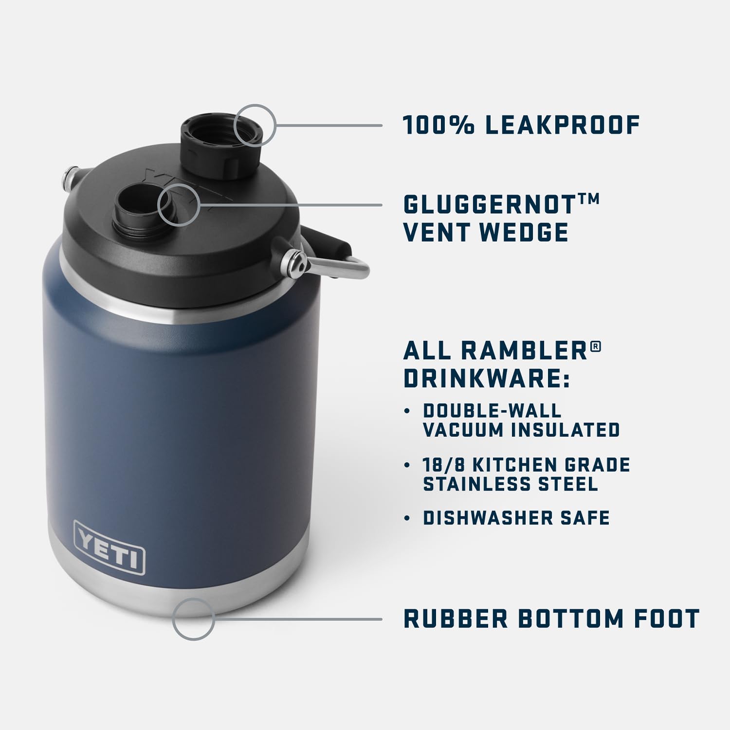 Half Gallon Vacuum Insulated Stainless Steel Water Jug