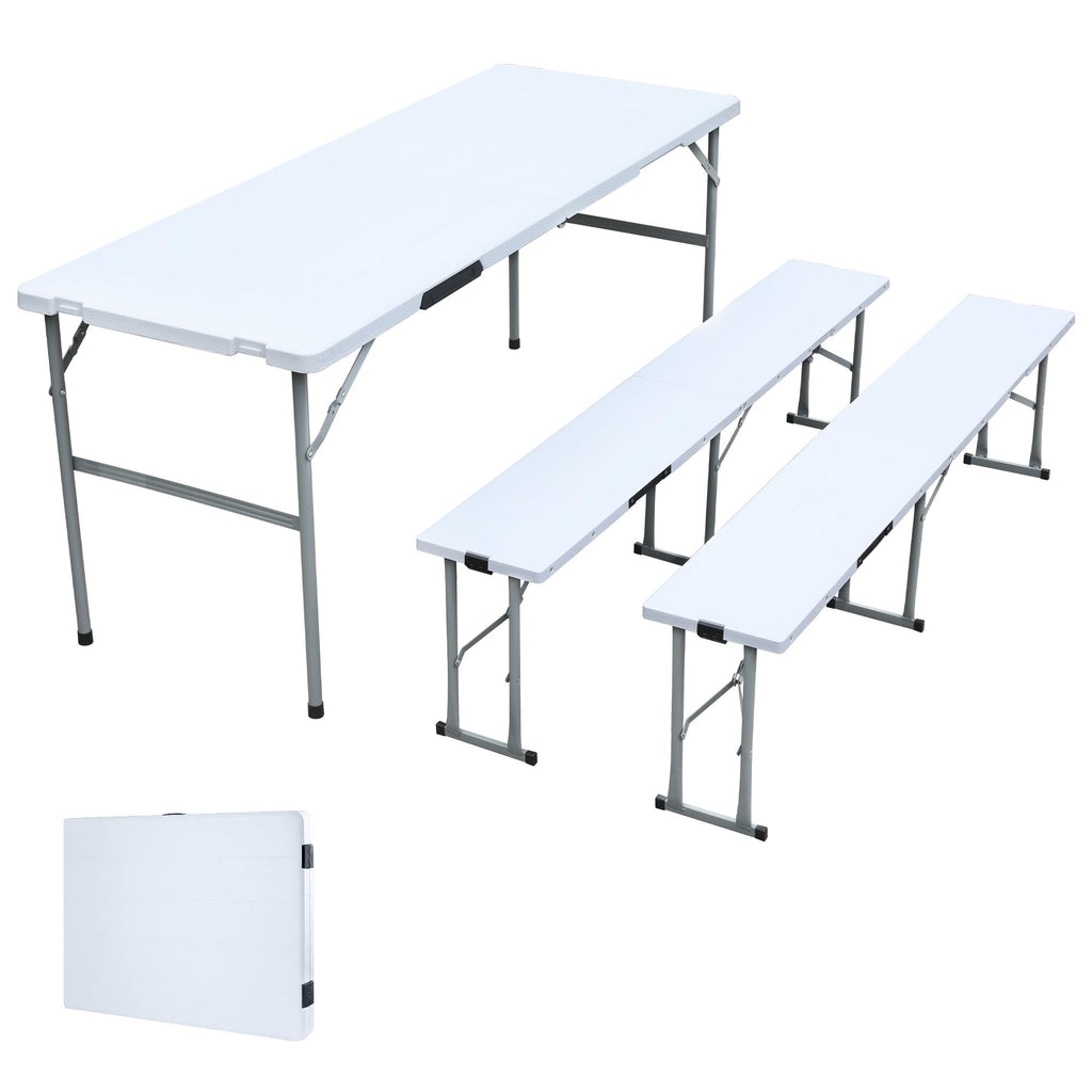 3 Piece Folding Picnic Table and Bench Set 6 Foot Portable