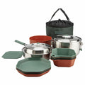 Dishwasher Safe Camping Cookware Set with Pots Plates and Bowls