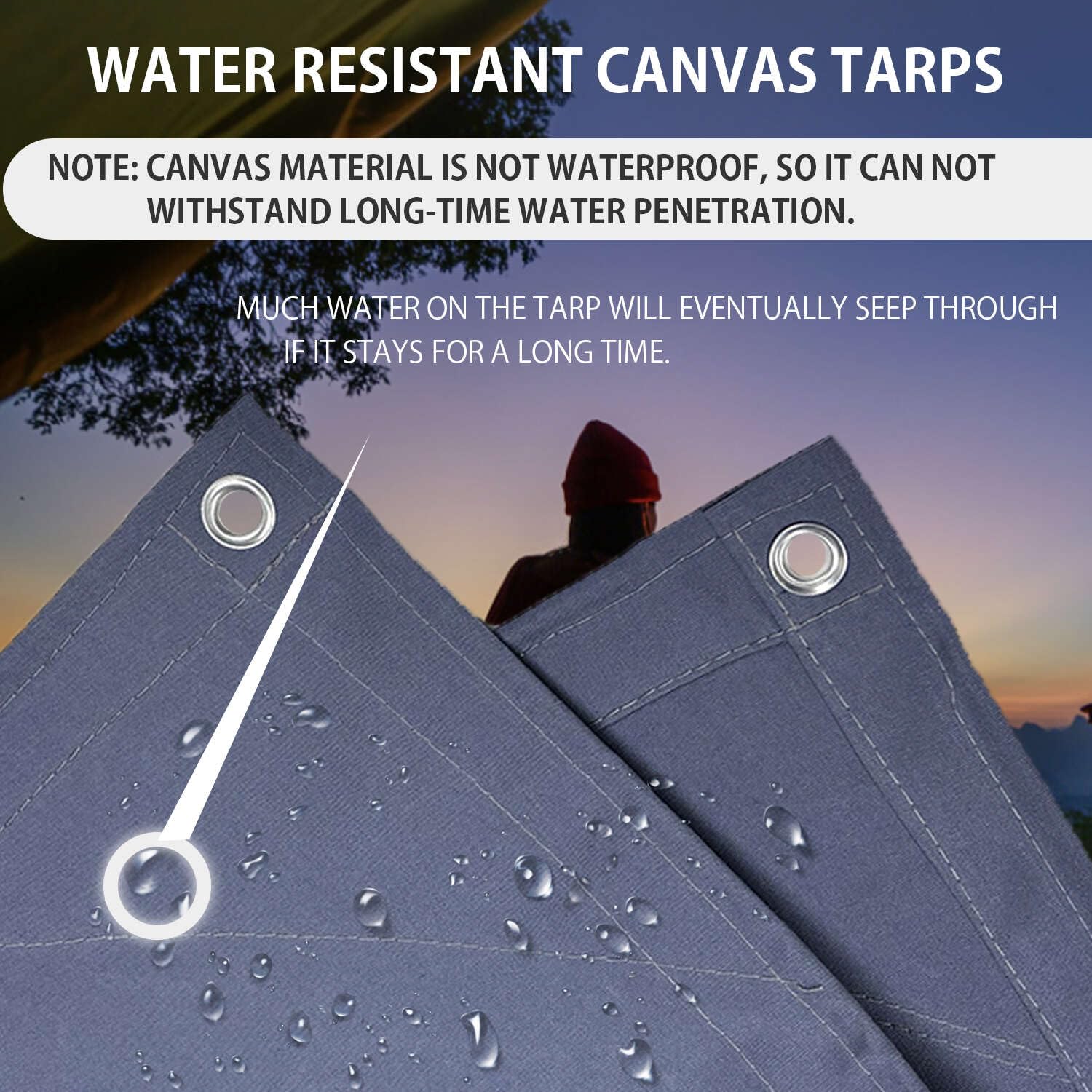 Heavy Duty Waterproof Canvas Tarp with Aluminum Grommets