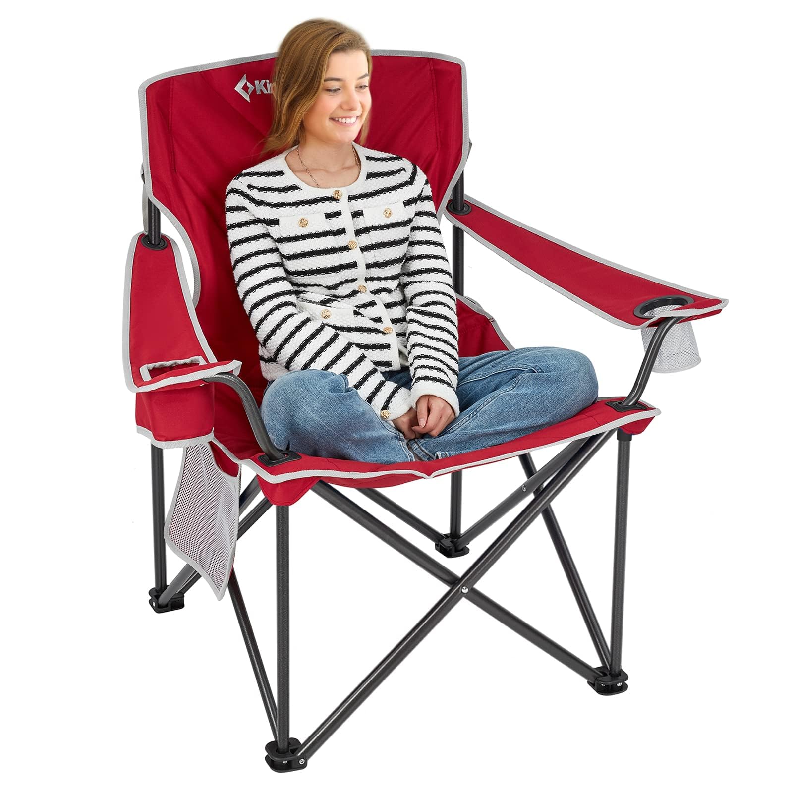 Oversized Heavy Duty Camping Chair with Lumbar Support