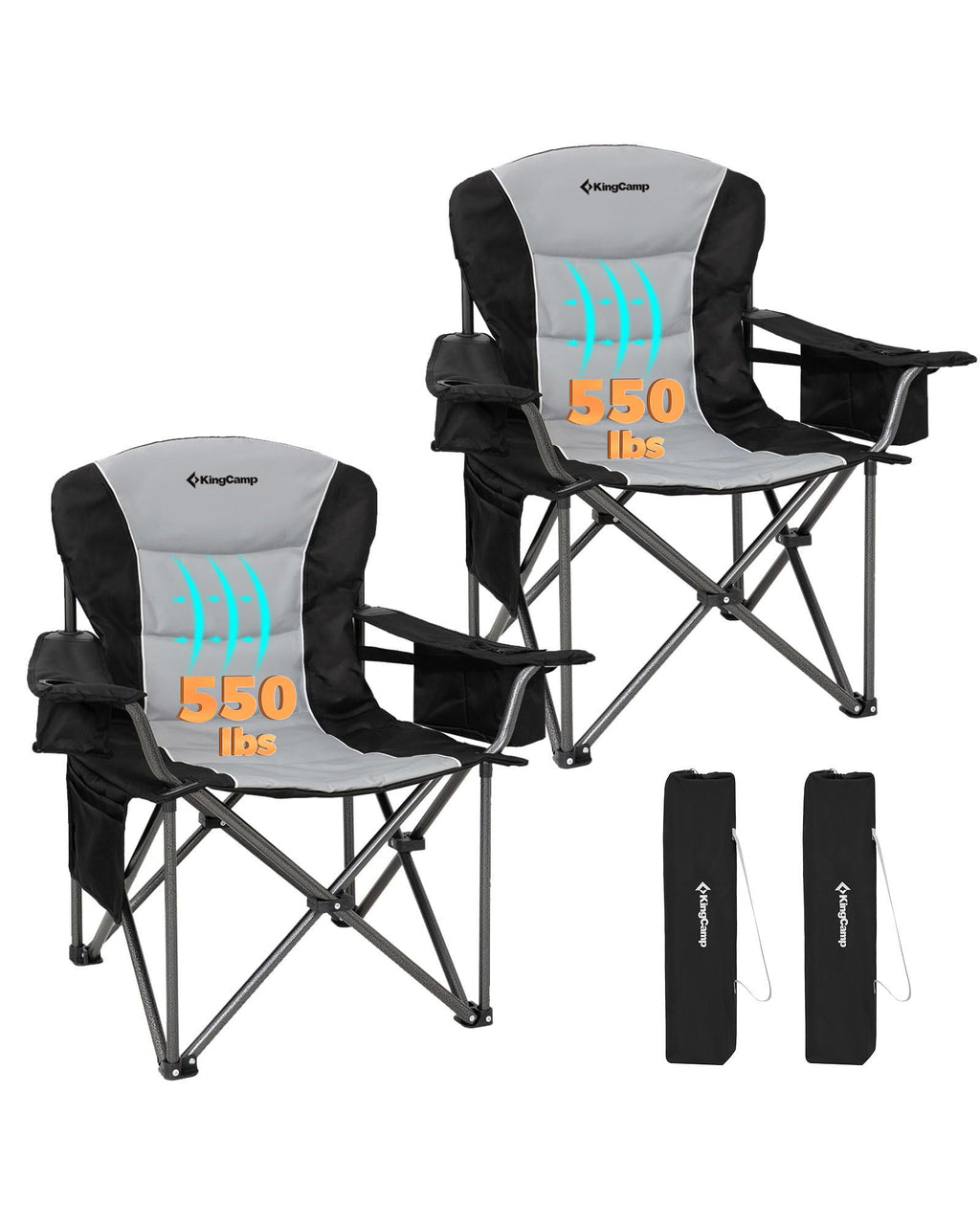 Oversized Heavy Duty Camping Chair with Lumbar Support