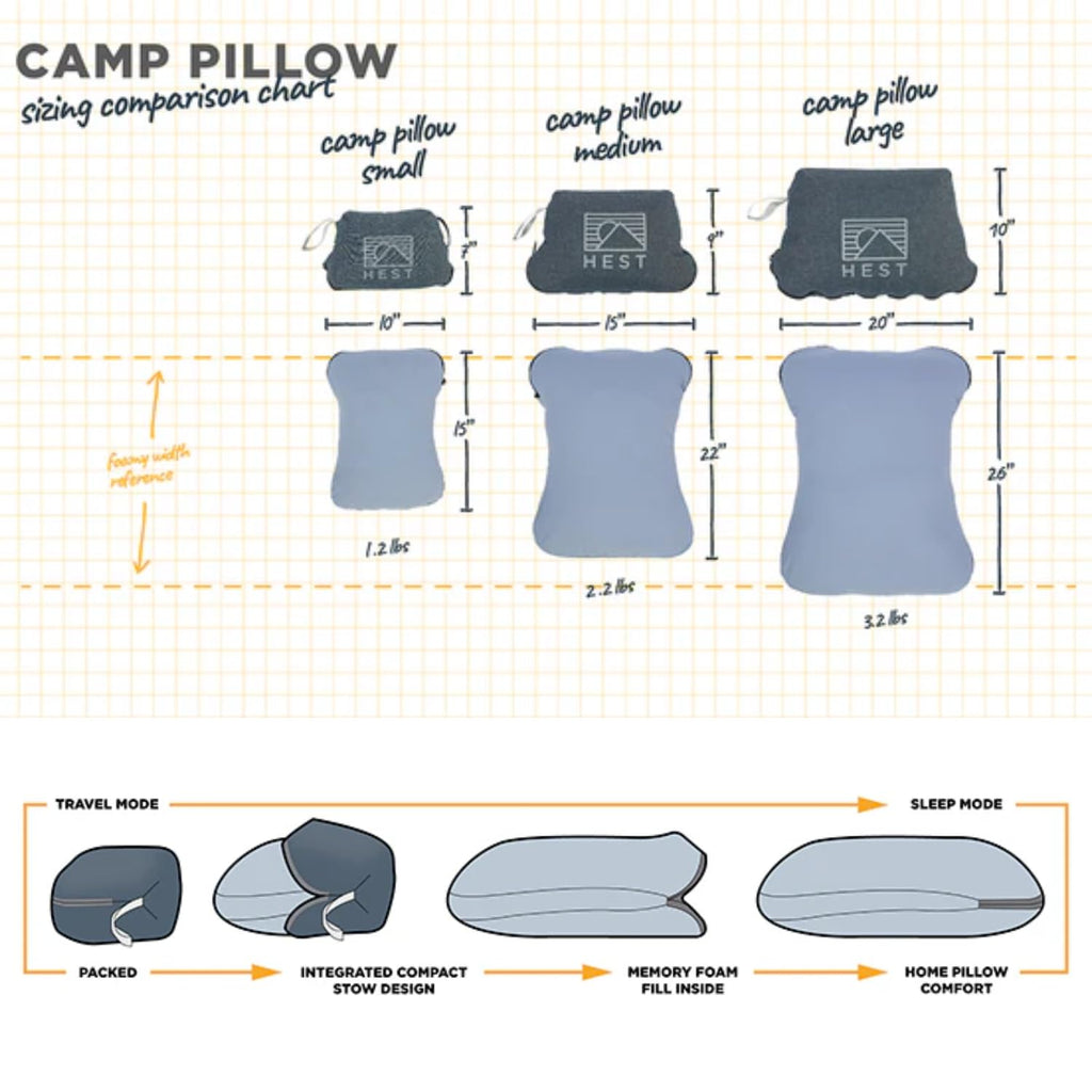Temperature Resilient Memory Foam Camping Travel Pillow