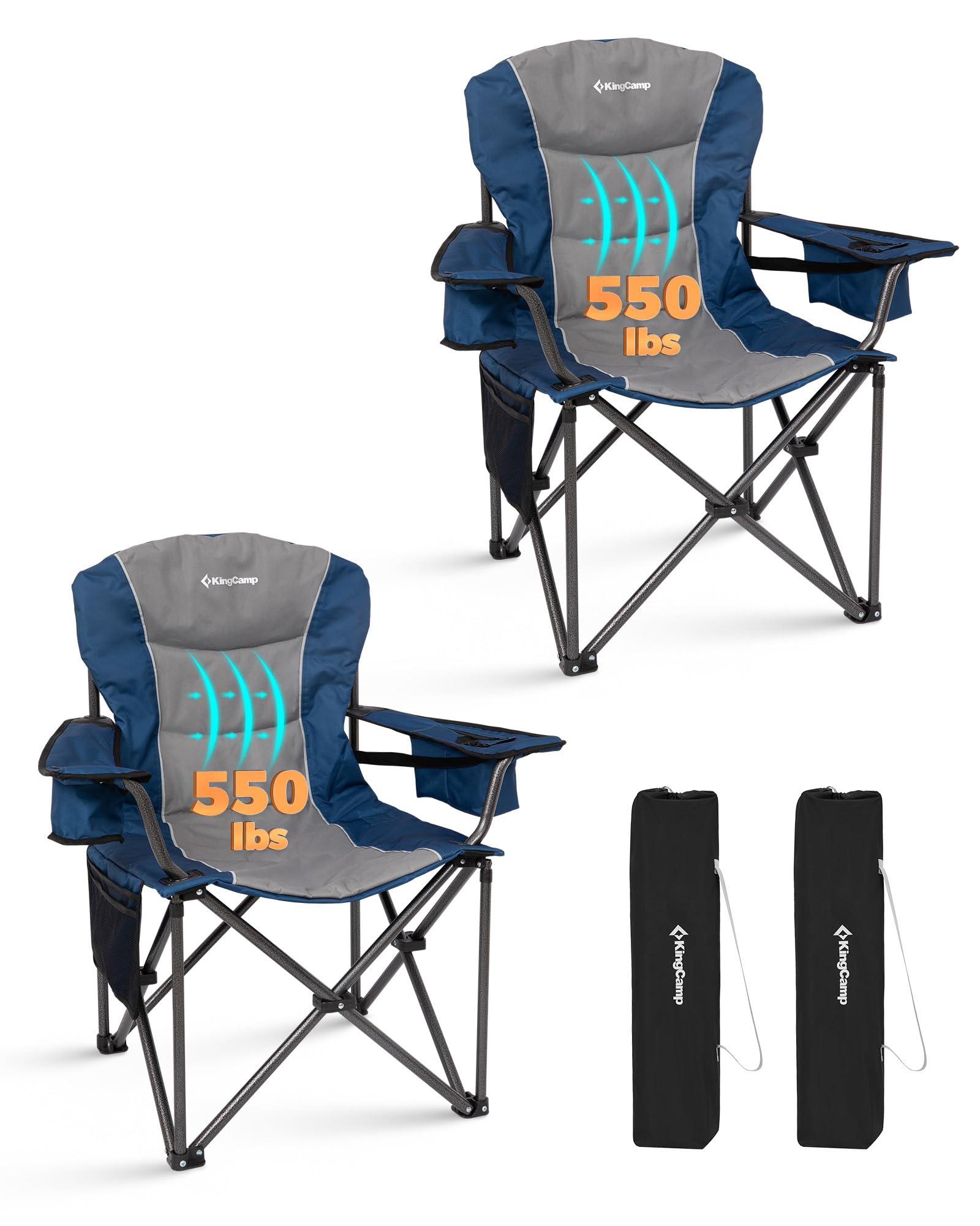 Oversized Heavy Duty Camping Chair with Lumbar Support