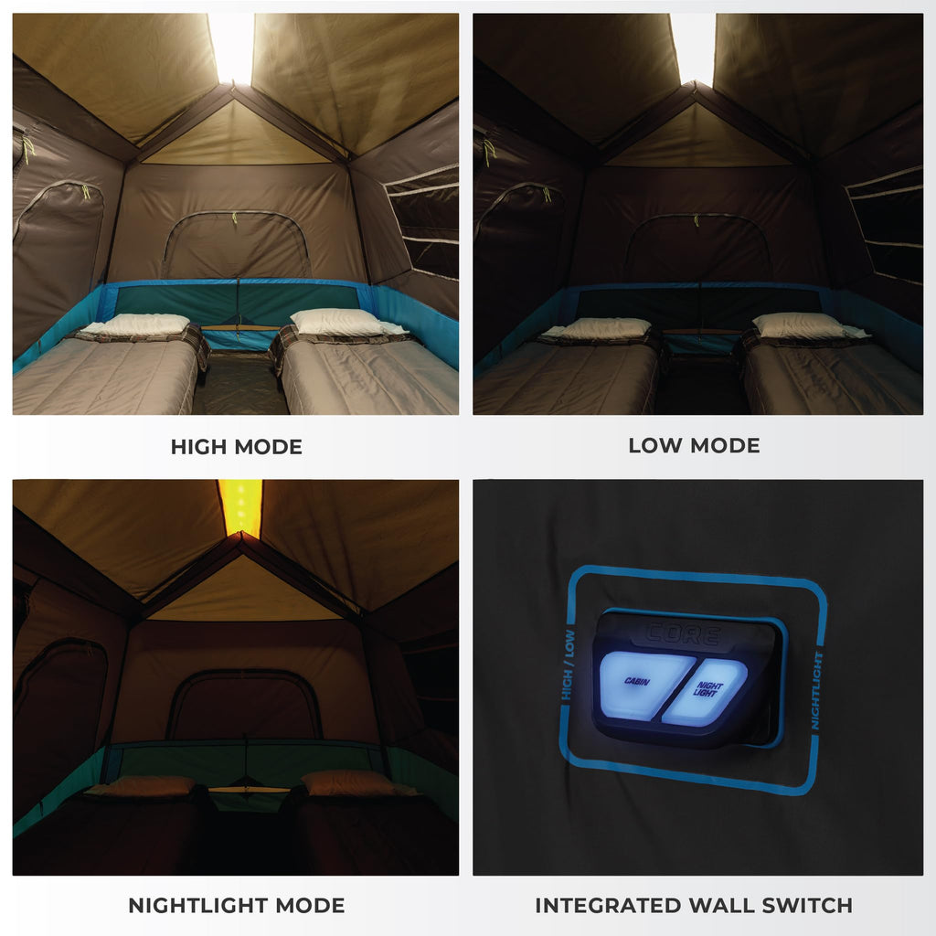 Family Multi Room Instant Cabin Tent with LED Lighting