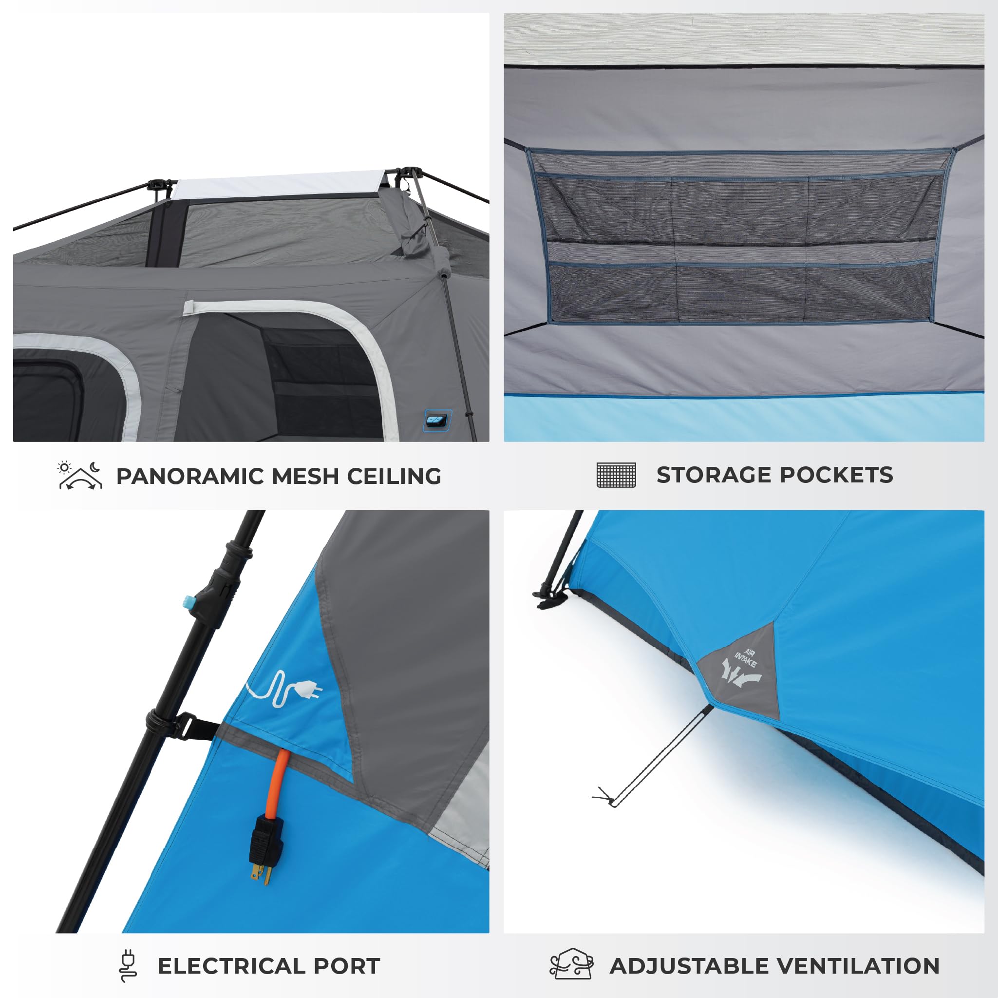 Family Multi Room Instant Cabin Tent with LED Lighting