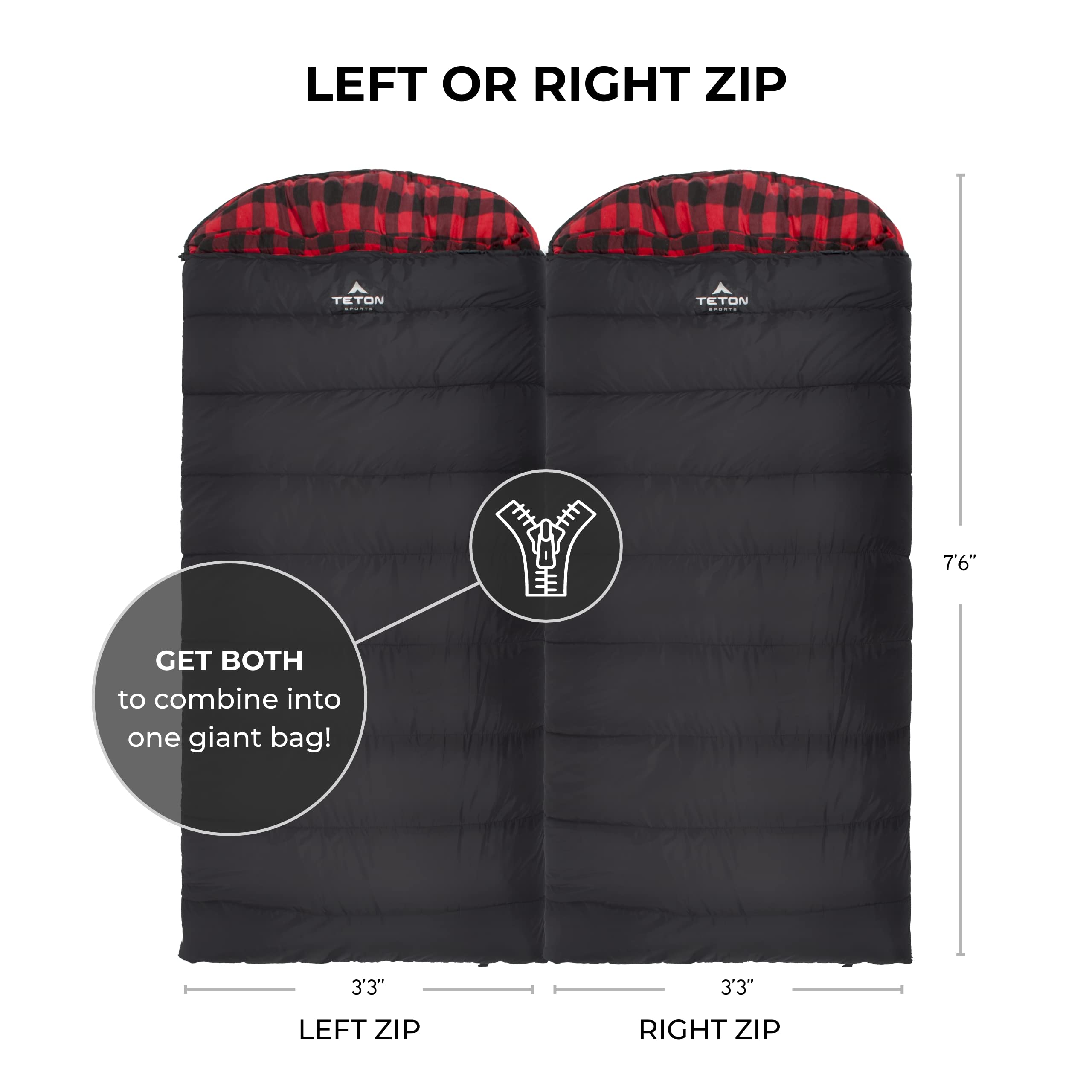 Three in One Water Repellent Insulated Fleece Sleeping Bag