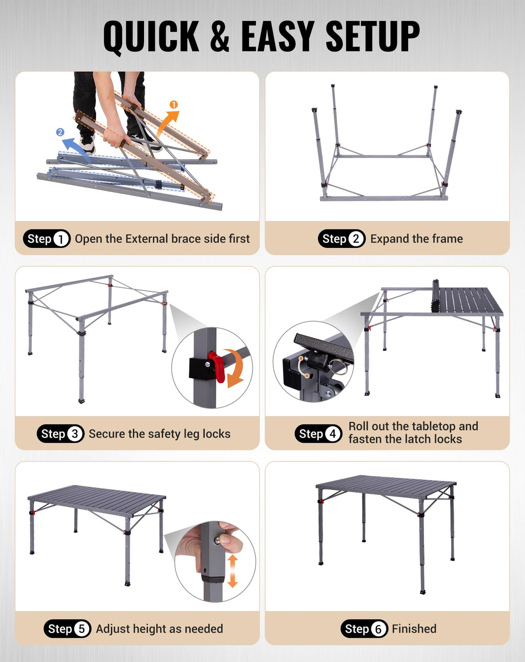 Aluminum Folding Camping Table