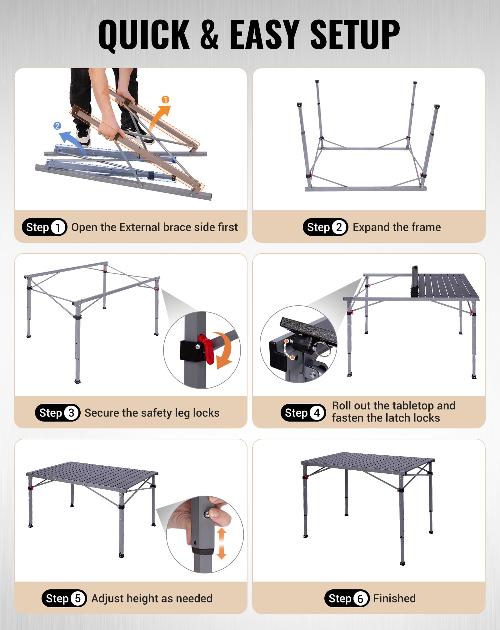 Aluminum Folding Camping Table
