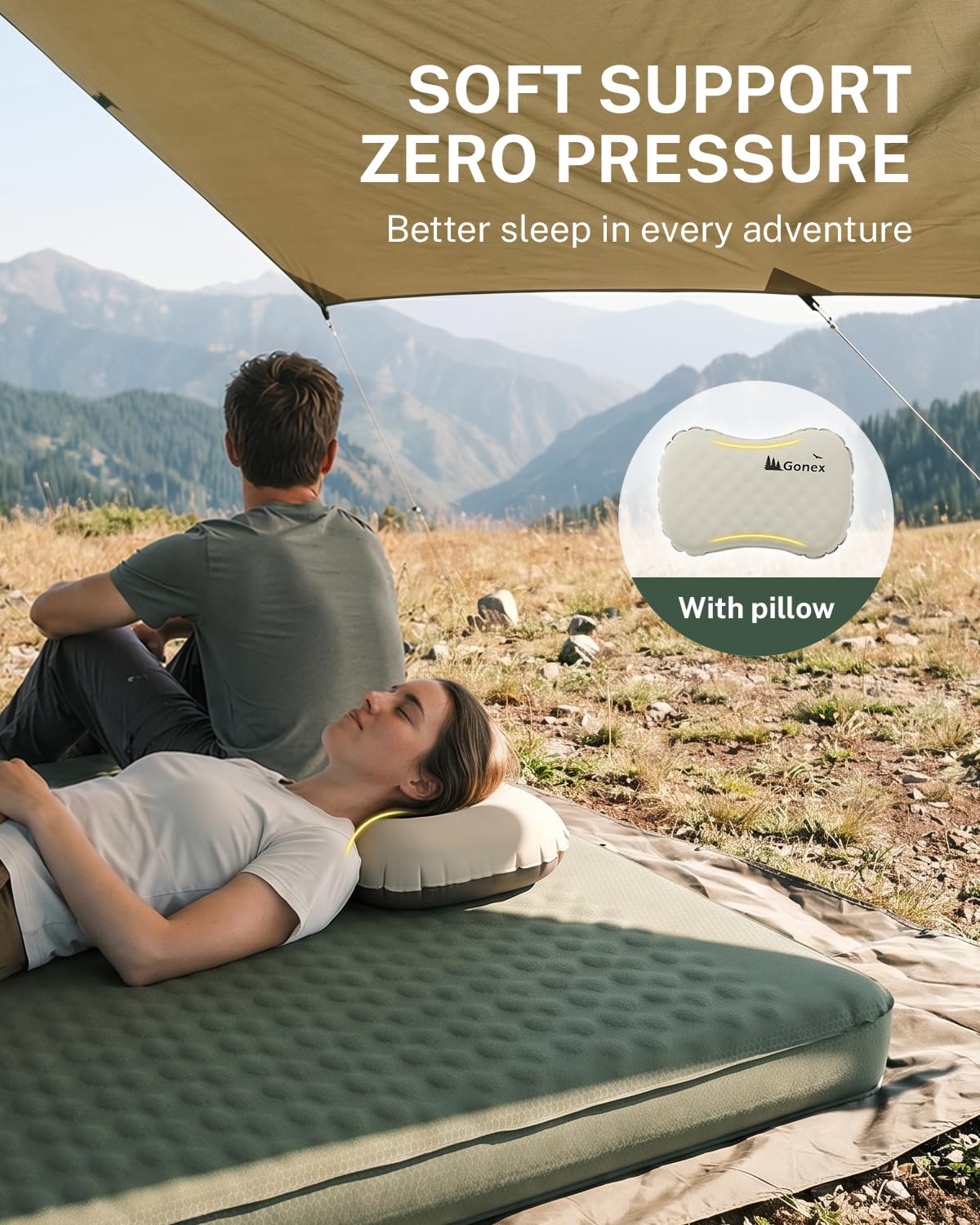 Four Inch Self Inflating Insulated Memory Foam Sleeping Pad