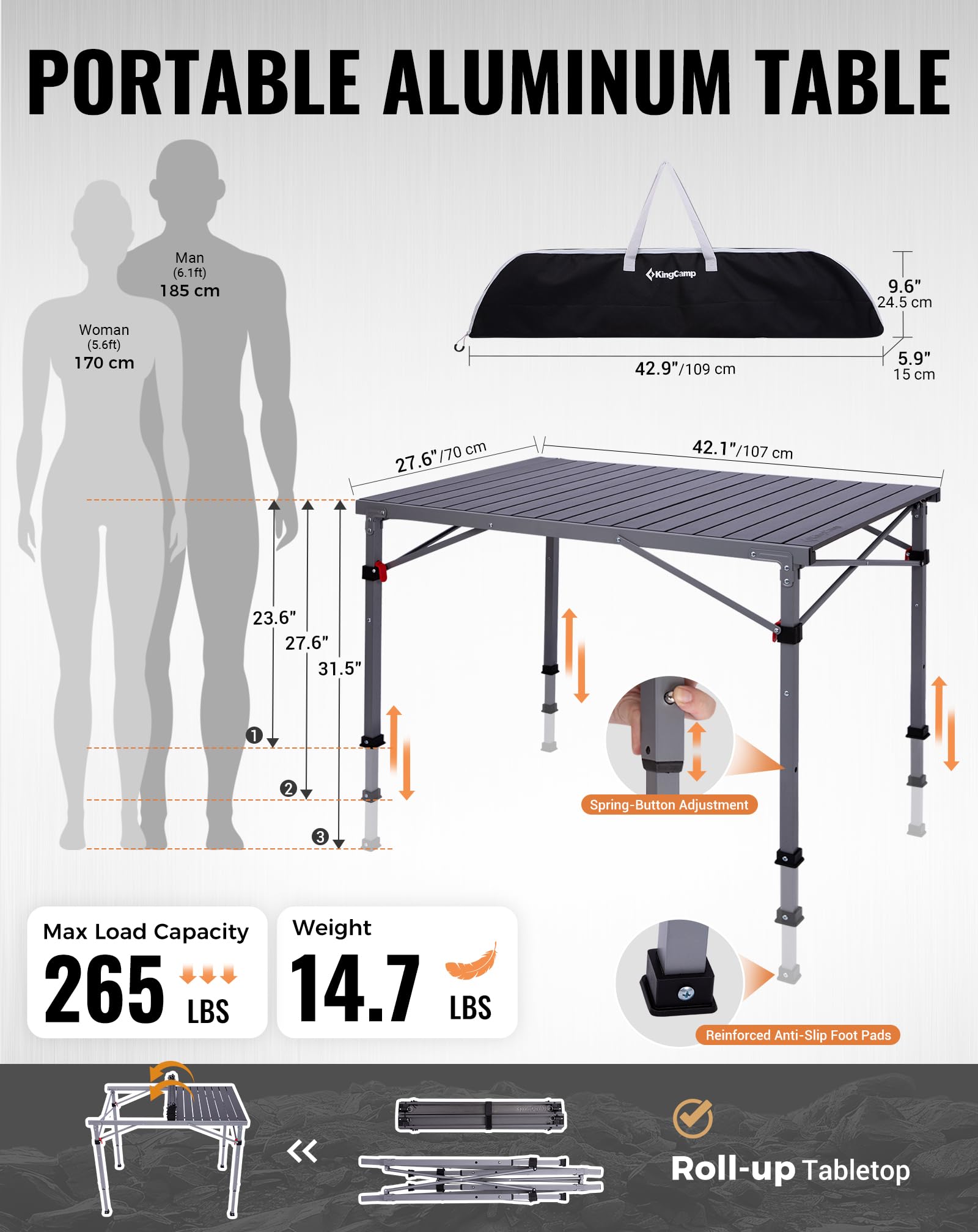 Aluminum Folding Camping Table