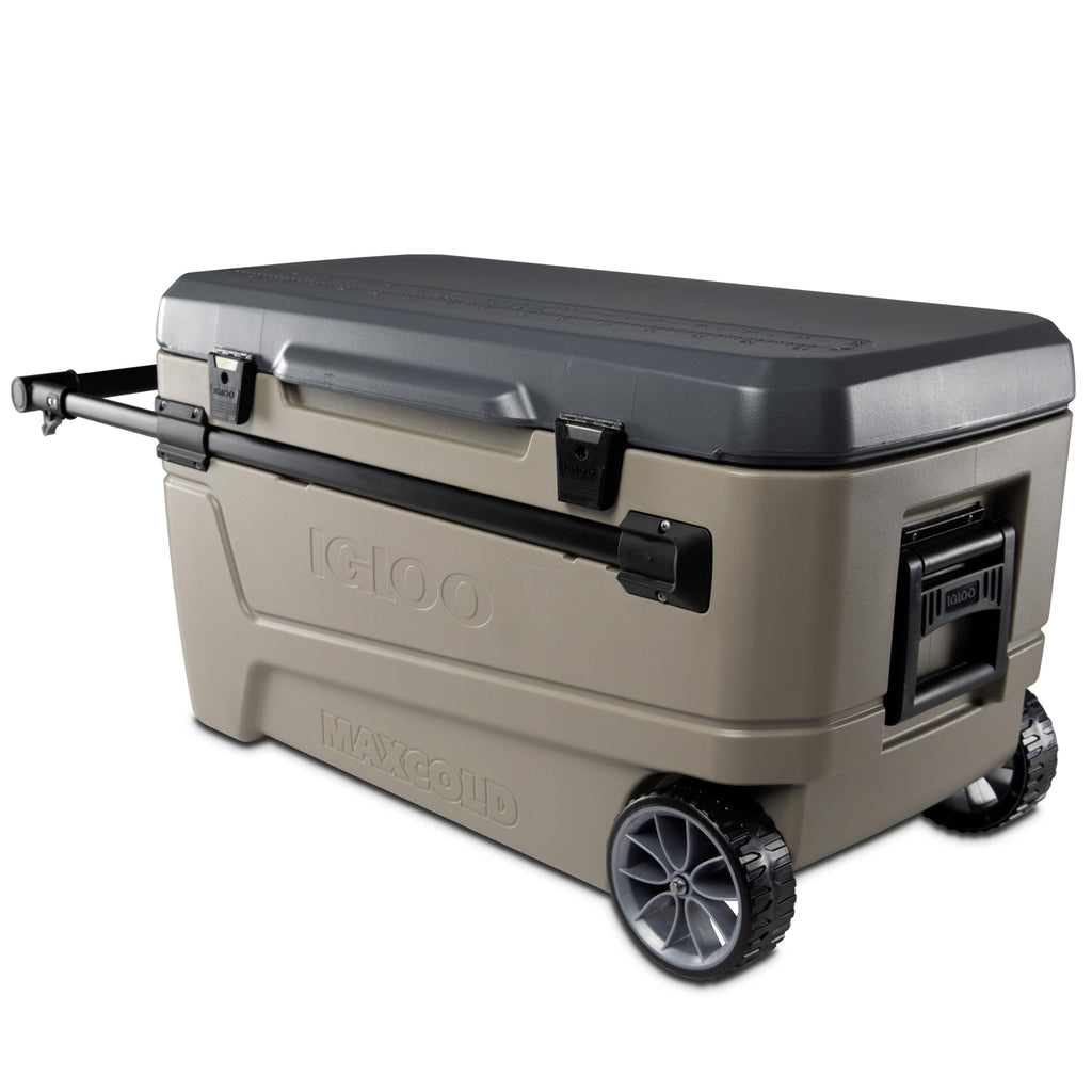 110 Quart Wheeled Insulated Hard Shell Camping Cooler
