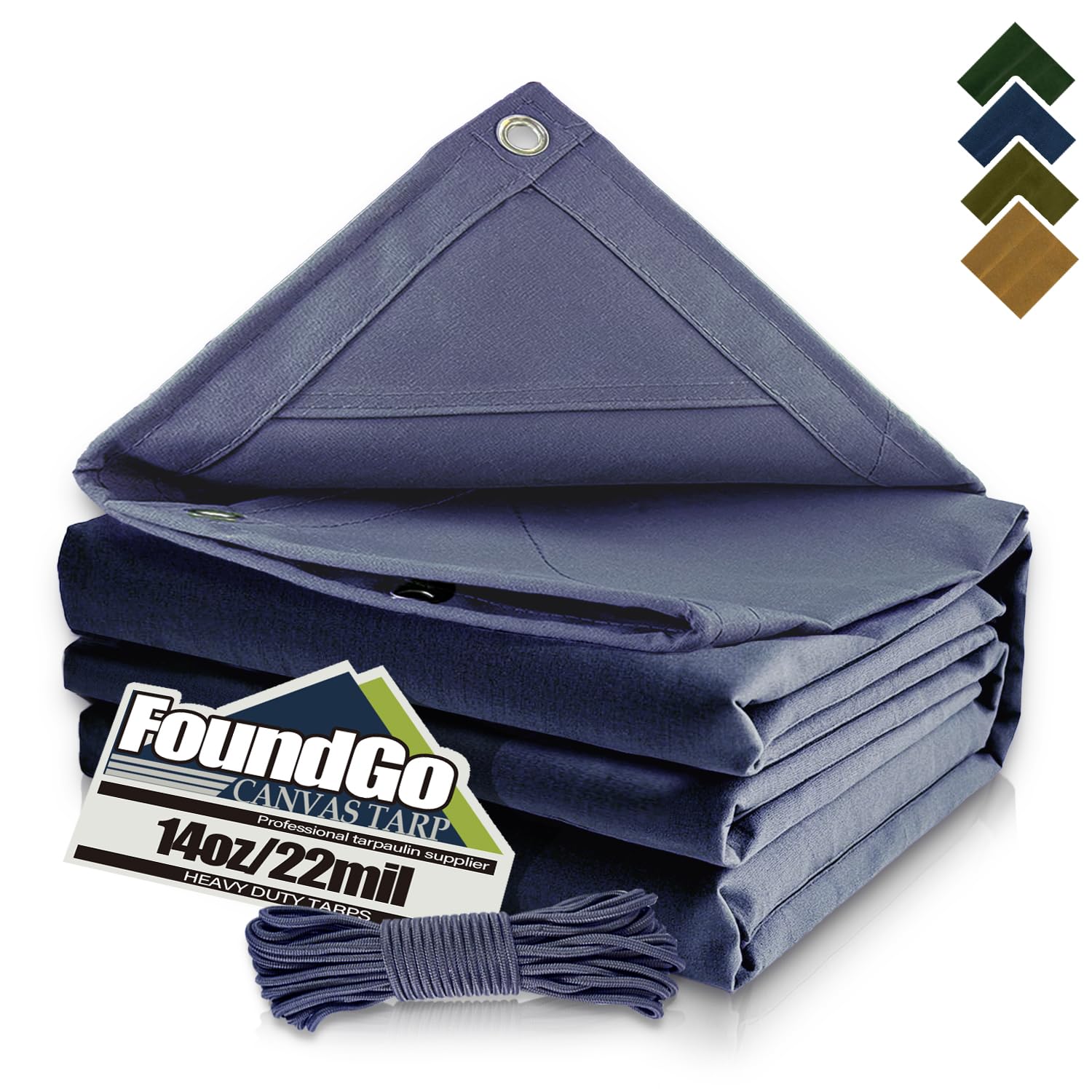 Heavy Duty Waterproof Canvas Tarp with Aluminum Grommets