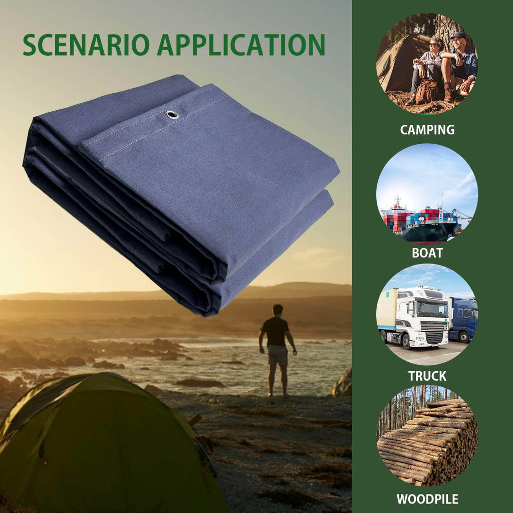 Heavy Duty Waterproof Canvas Tarp with Aluminum Grommets