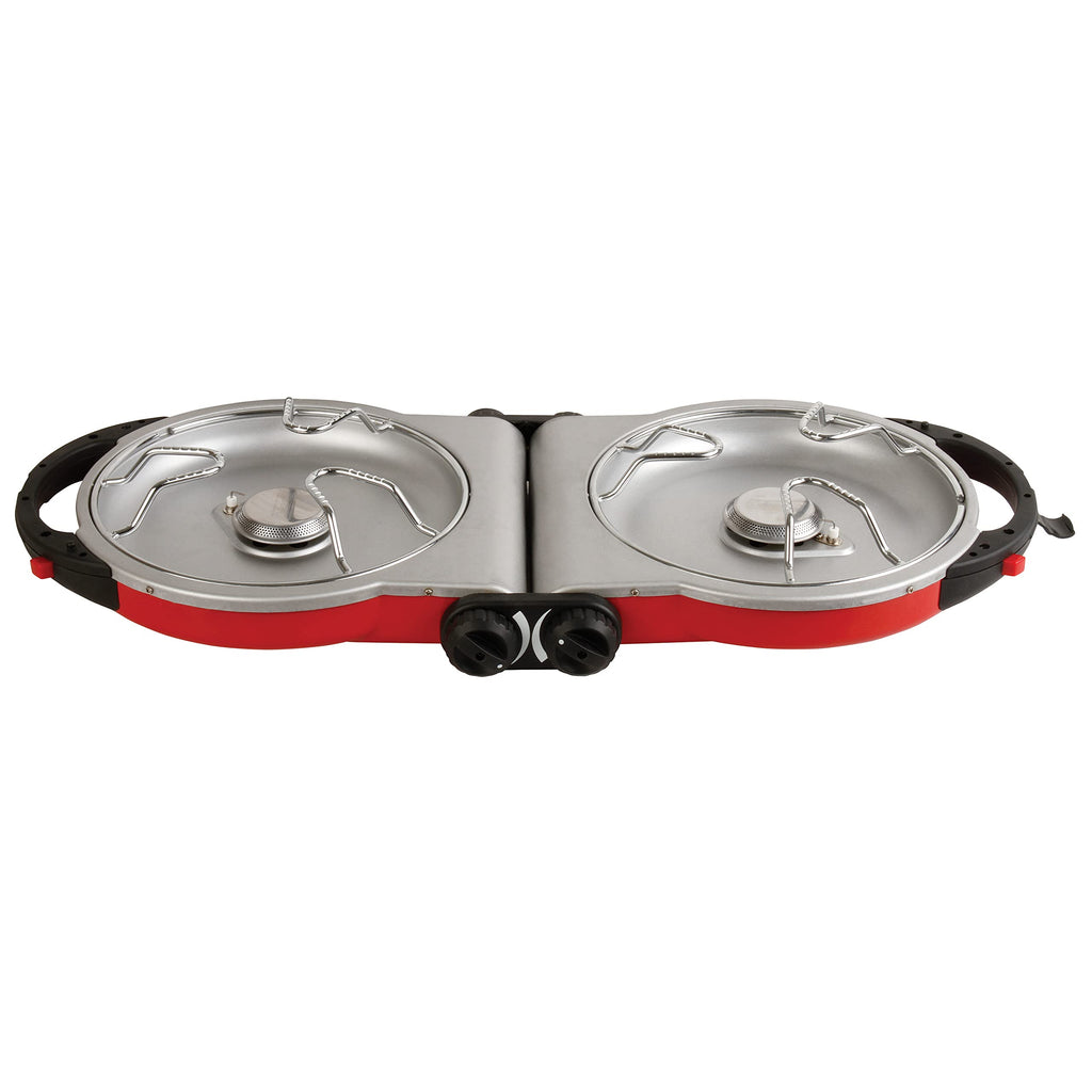 Portable Two Burner Propane Camping Stove with Ignition