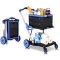 Collapsible Shopping Cart with Wheels and Platform Hand Truck