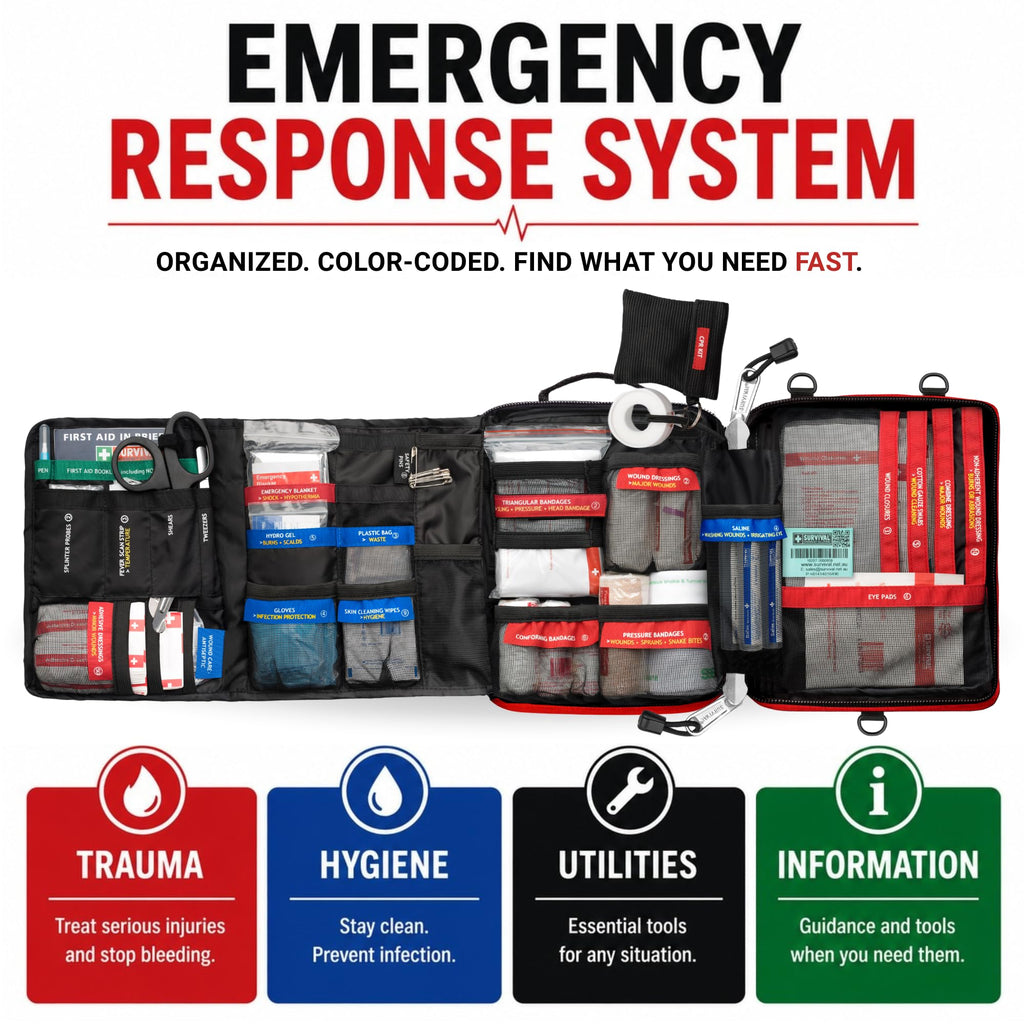 142 Piece Large First Aid Kit for Emergency Response