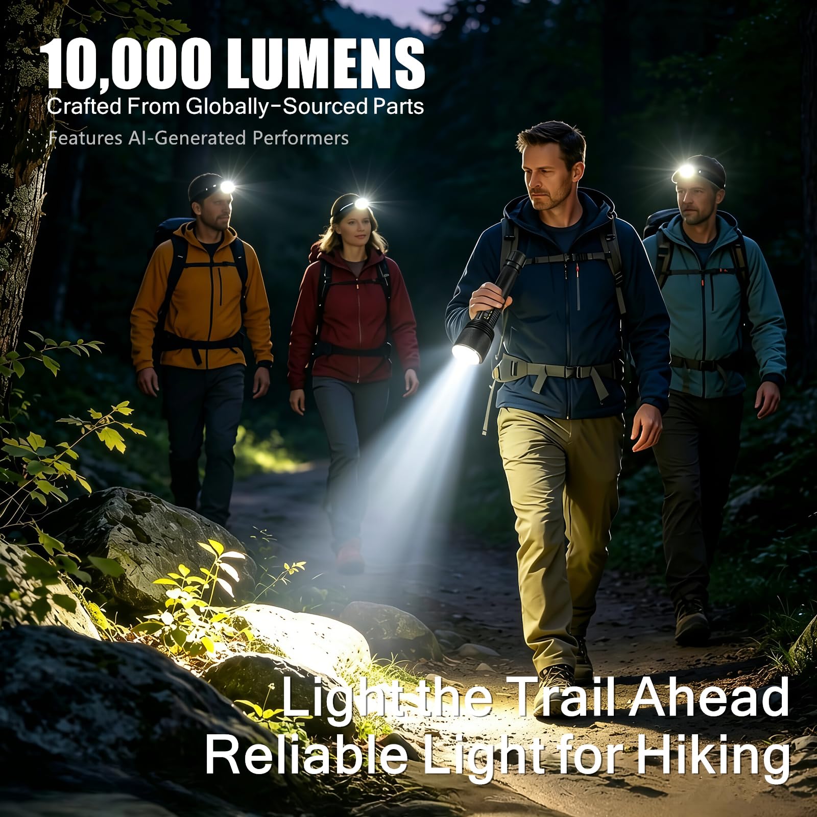 15000 Lumen Rechargeable Tactical Flashlight with Shoulder Strap