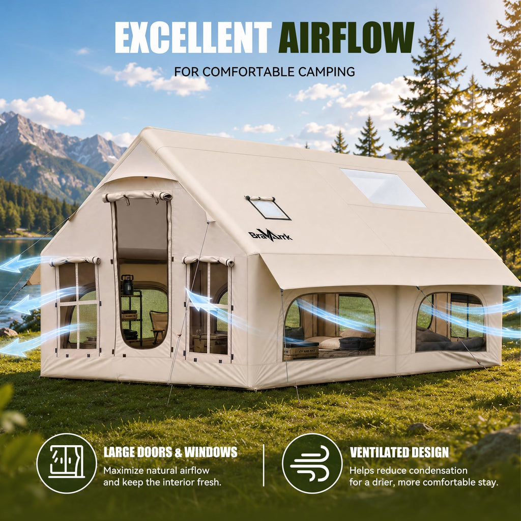 Large 8 to 12 Person 4 Season Inflatable Camping Tent