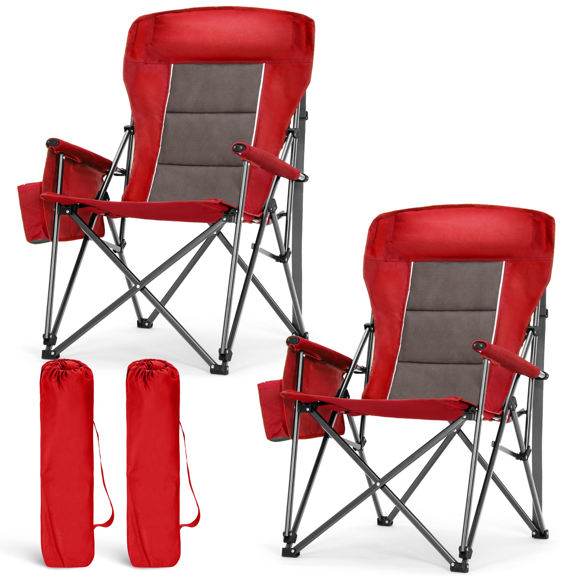 Oversized Heavy Duty Camping Chair with 29 Inch High Back