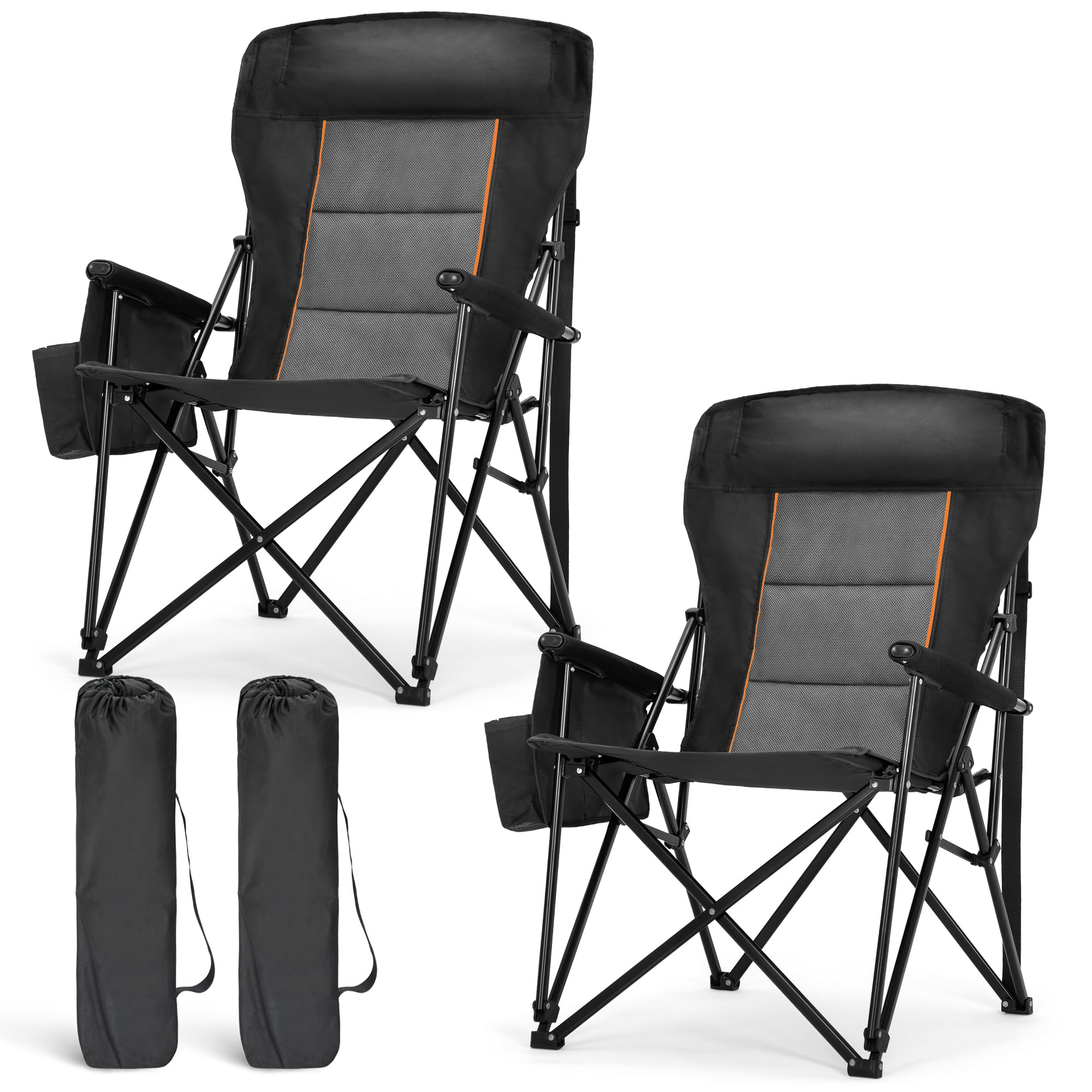Oversized Heavy Duty Camping Chair with 29 Inch High Back