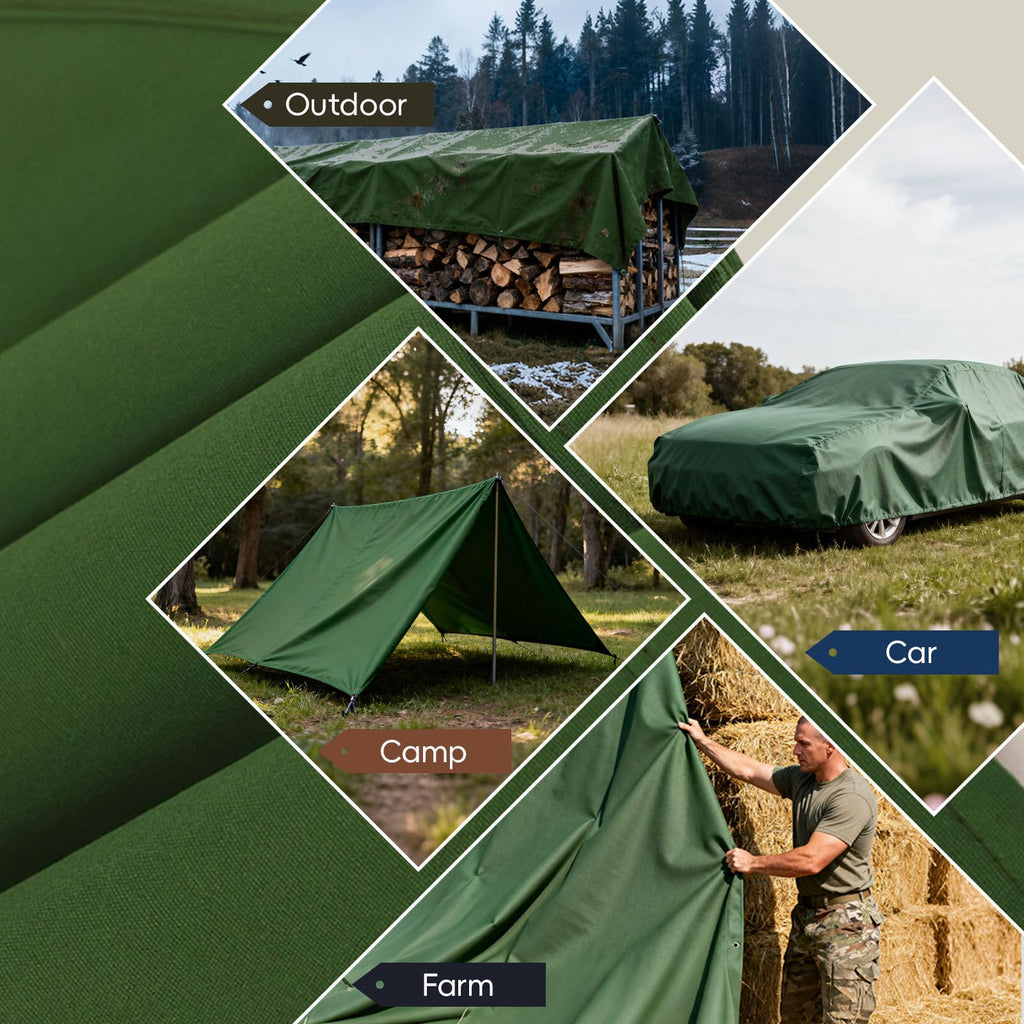 Heavy Duty Water Resistant Canvas Tarp with Grommets
