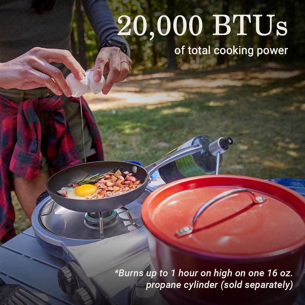 Portable Two Burner Propane Camping Stove with Ignition