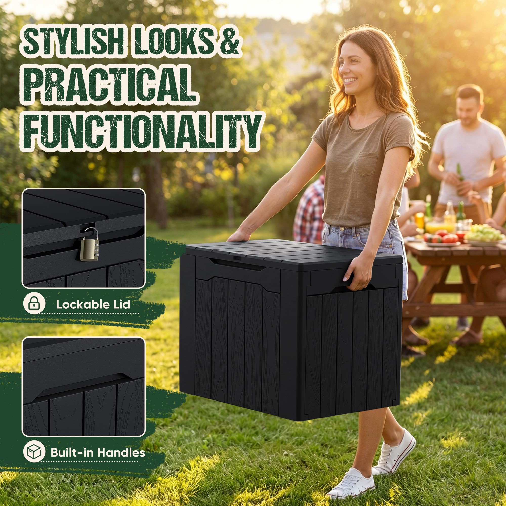 Large Waterproof Lockable Outdoor Resin Storage Box