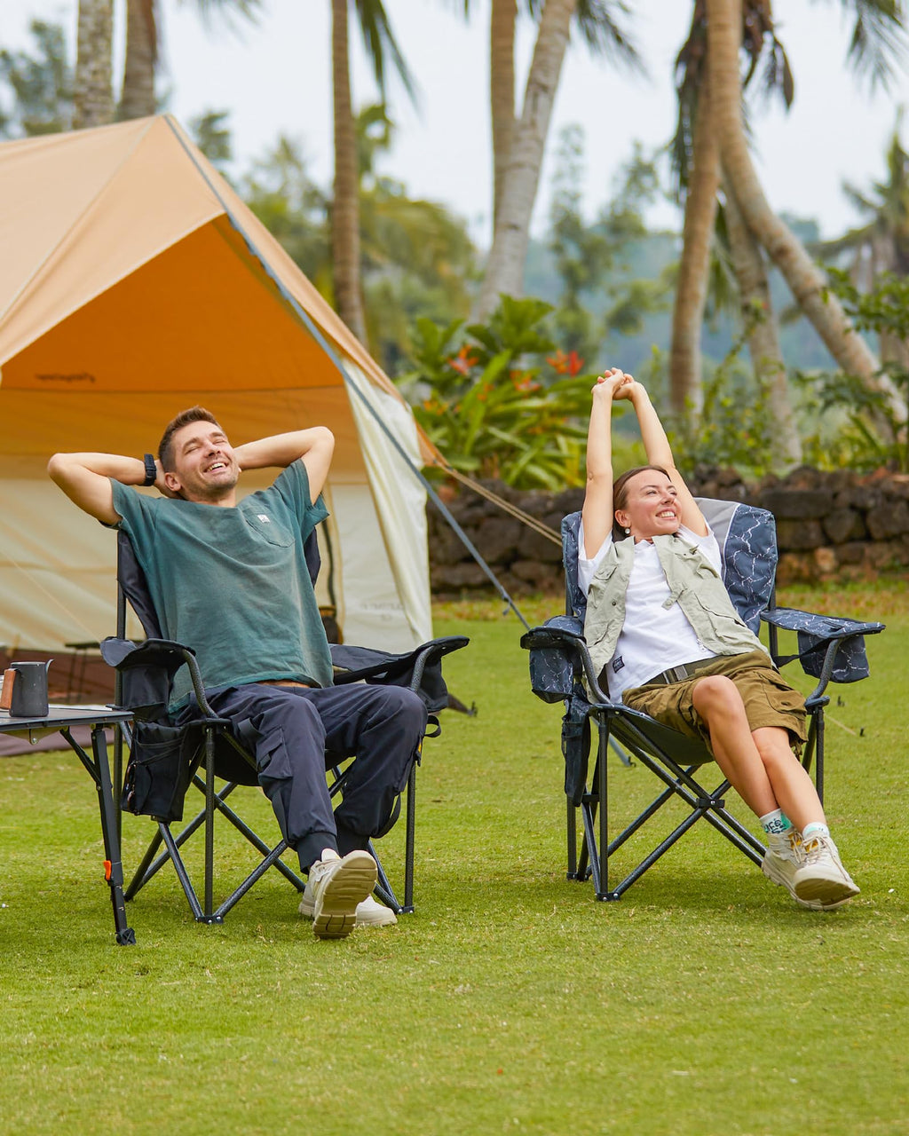 Oversized Heavy Duty Camping Chair with Lumbar Support