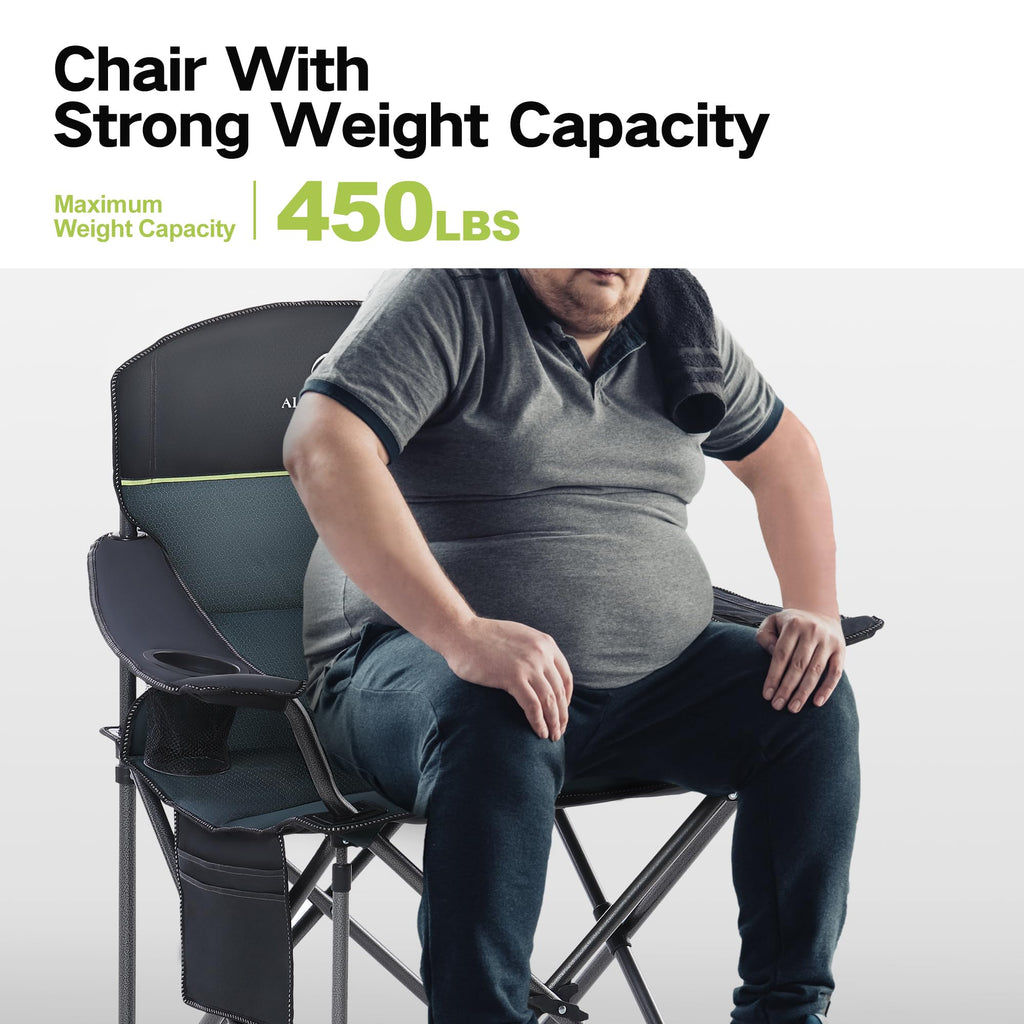 Oversized Folding Camping Chairs with Cooler Bag and Cup Holder
