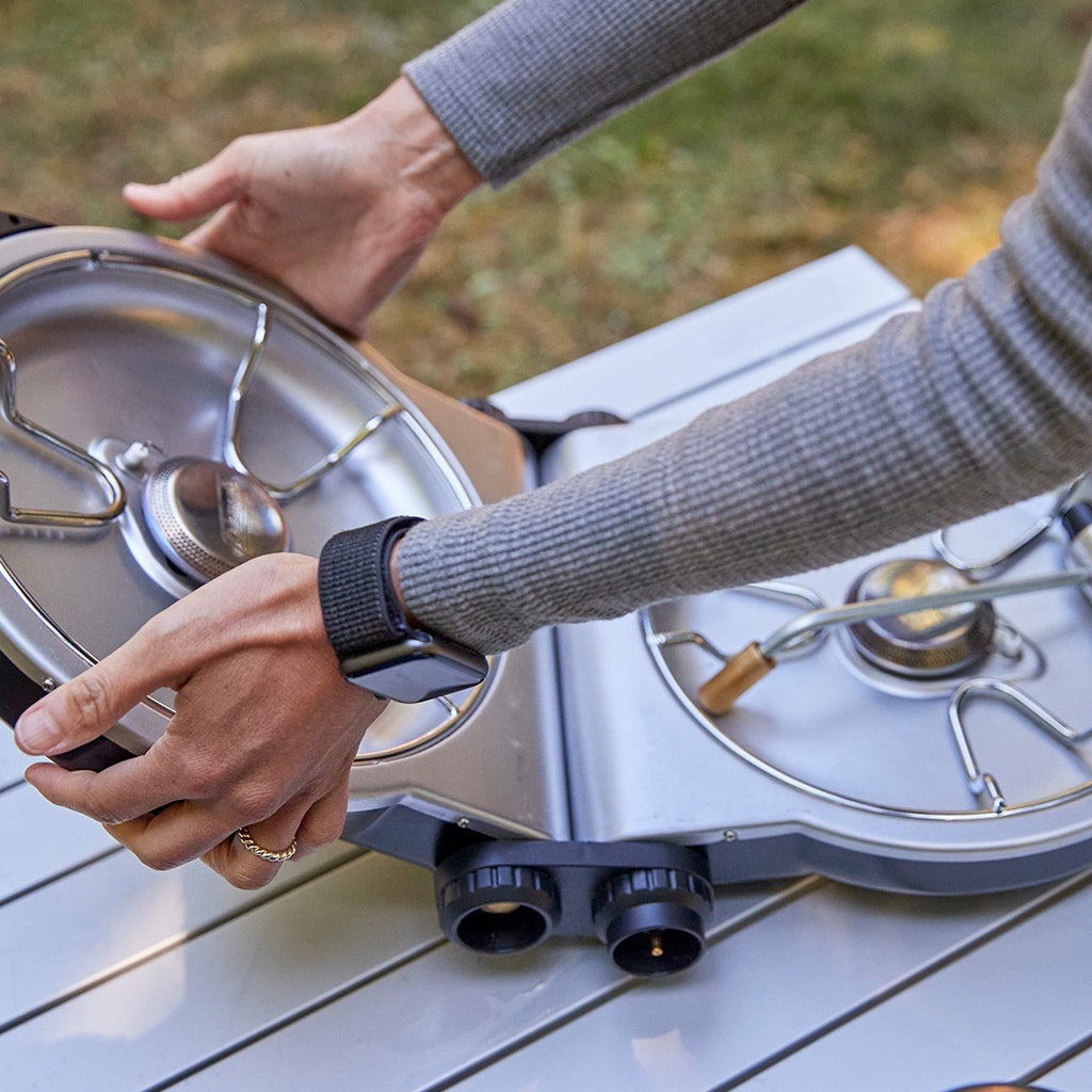 Portable Two Burner Propane Camping Stove with Ignition