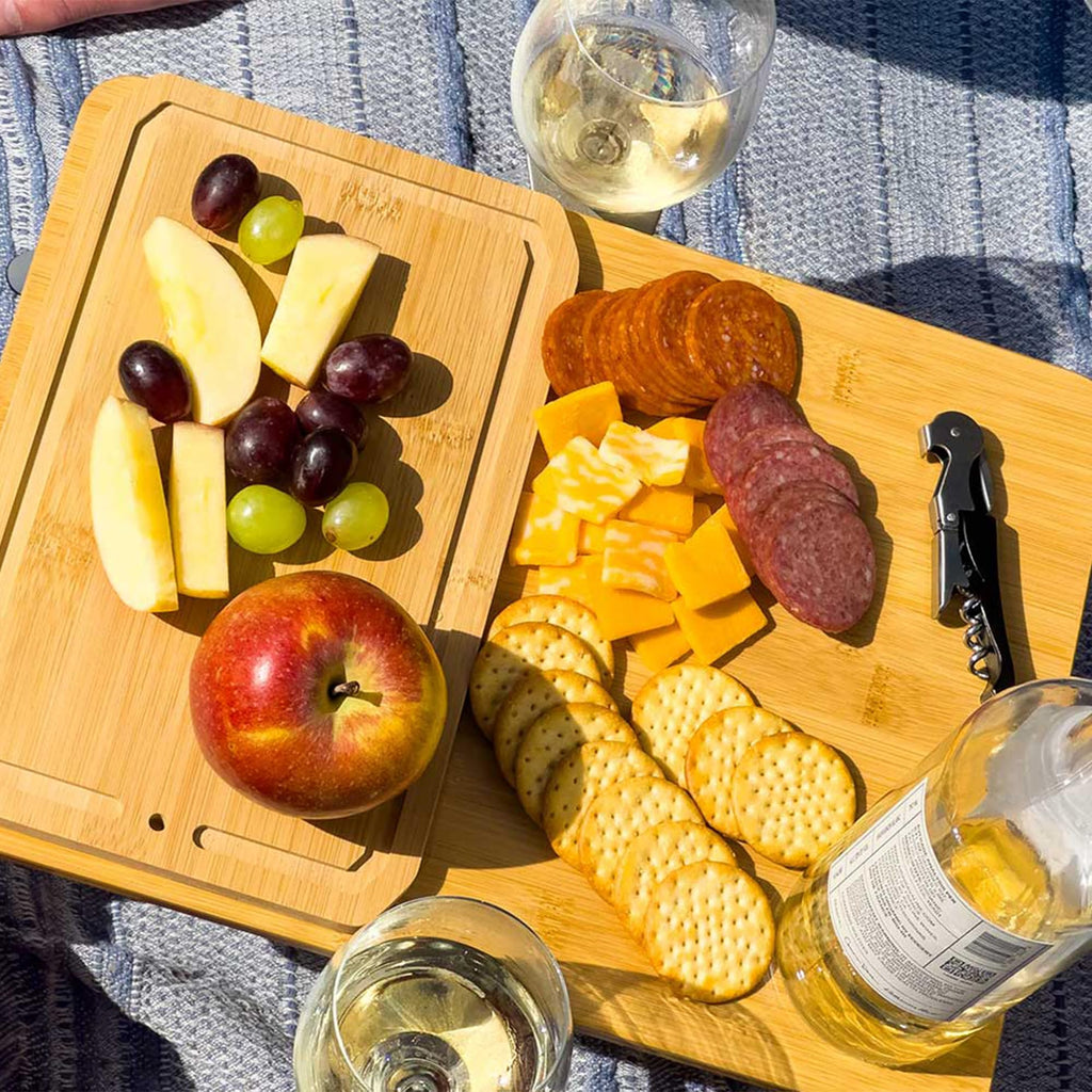 Two Person Outdoor Picnic Set with Table Glasses and Carry Case