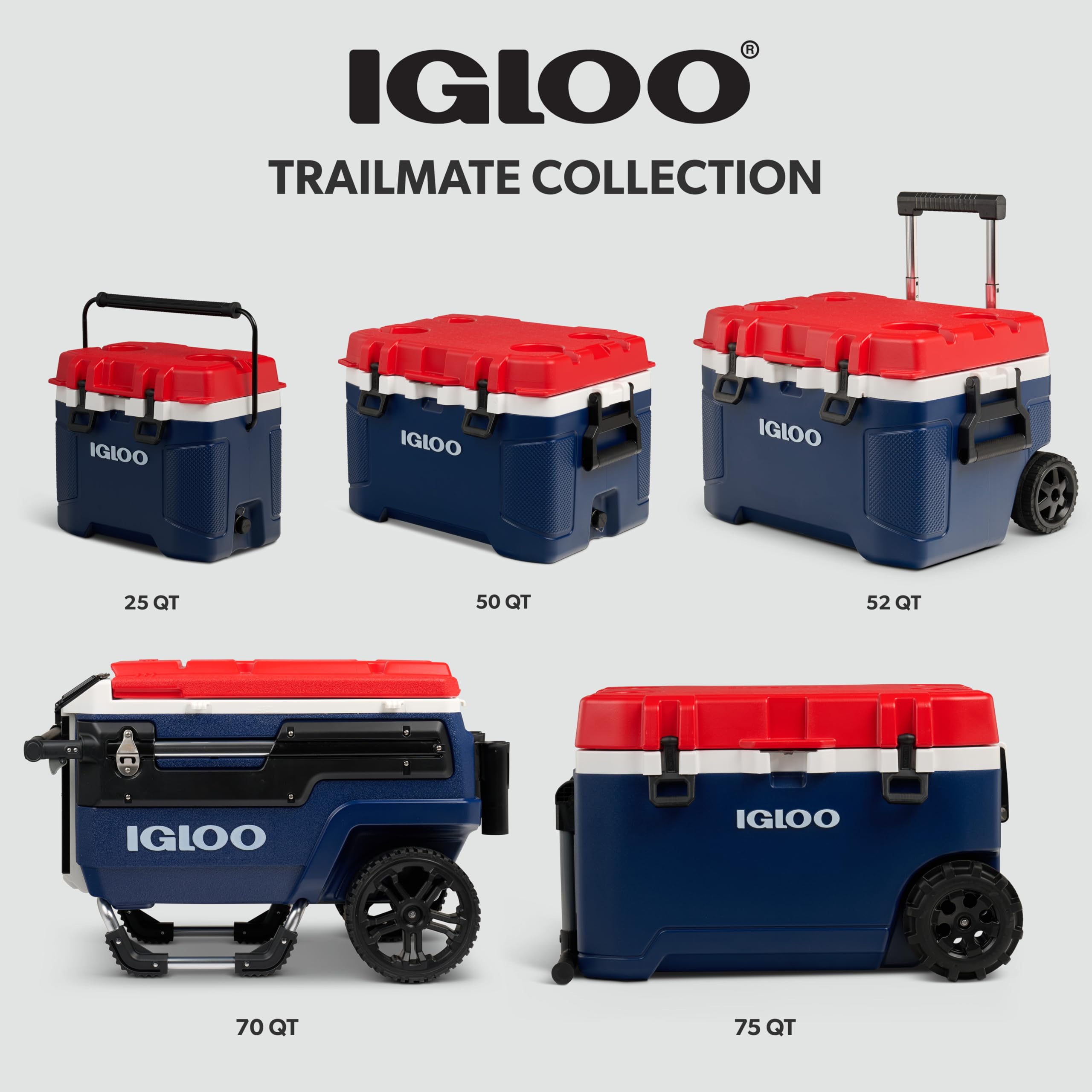 Insulated Hard Shell Rolling Cooler with Wheels