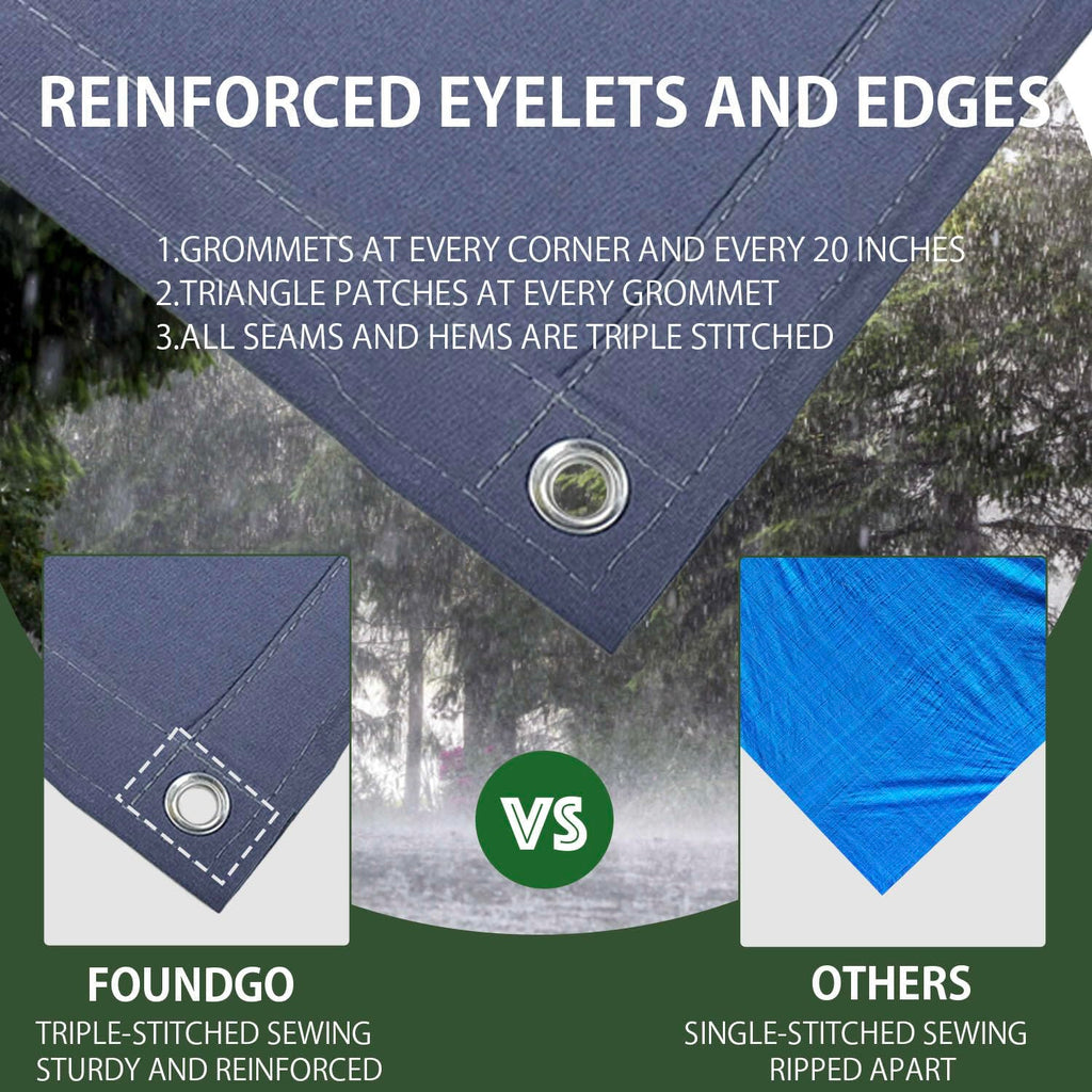 Heavy Duty Waterproof Canvas Tarp with Aluminum Grommets