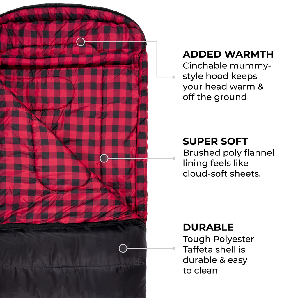 Three in One Water Repellent Insulated Fleece Sleeping Bag