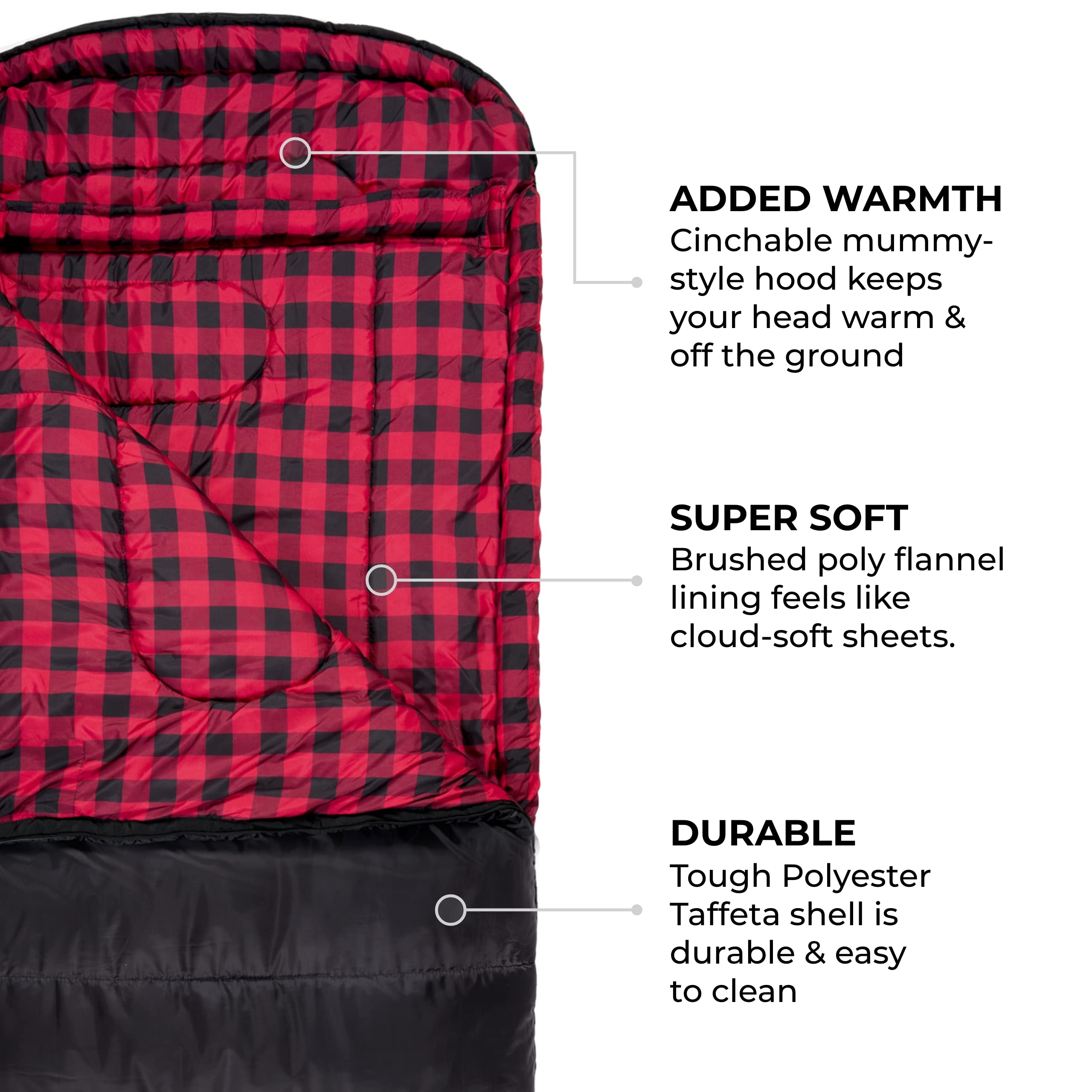 Three in One Water Repellent Insulated Fleece Sleeping Bag