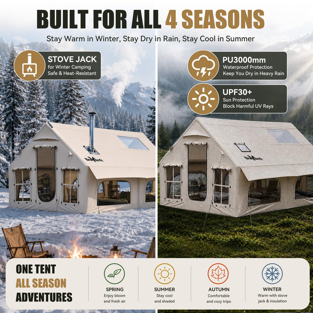 Large 8 to 12 Person 4 Season Inflatable Camping Tent