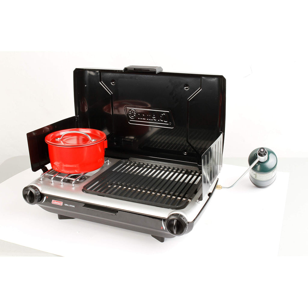 Tabletop Camping Grill Stove with Dual Adjustable Burners