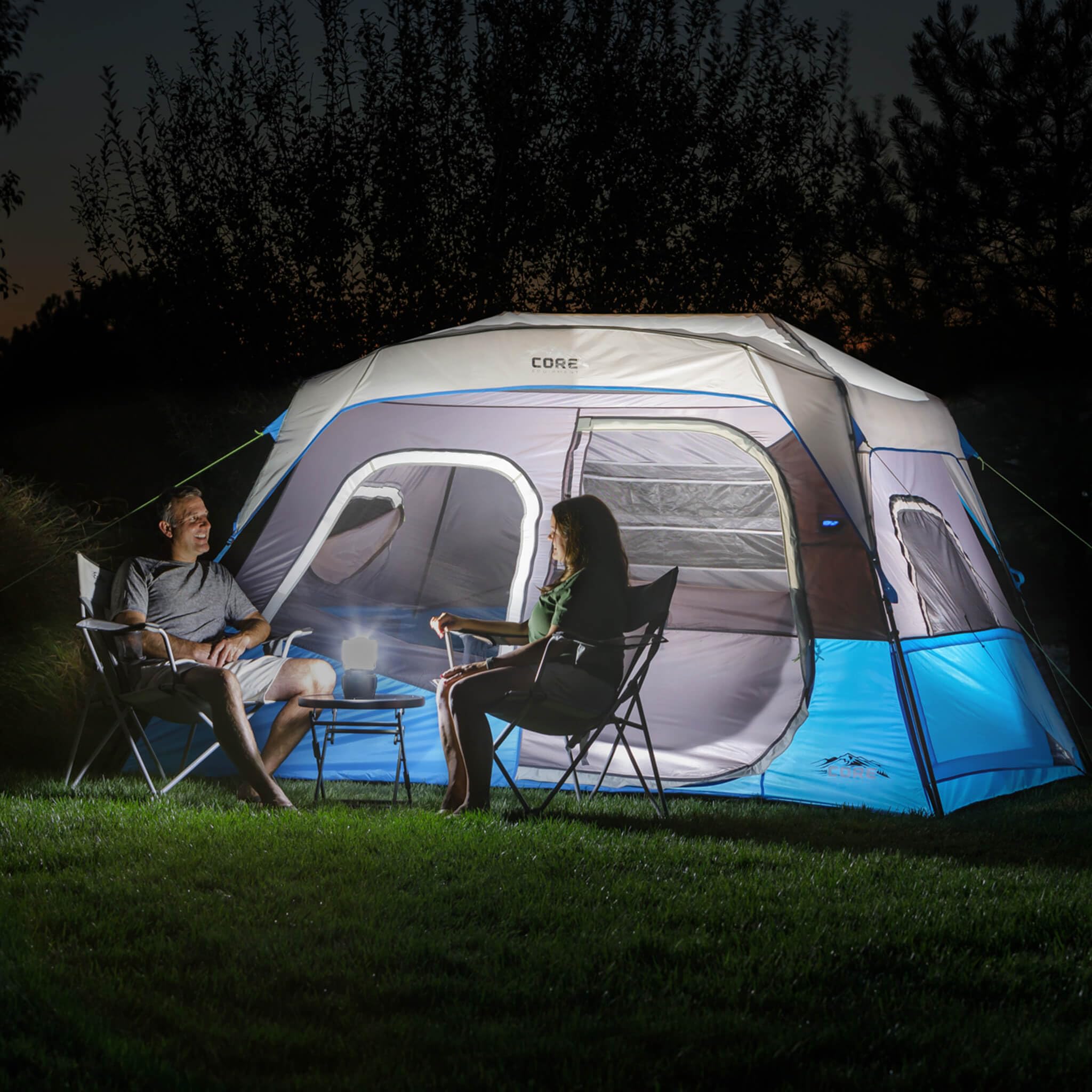 Family Multi Room Instant Cabin Tent with LED Lighting