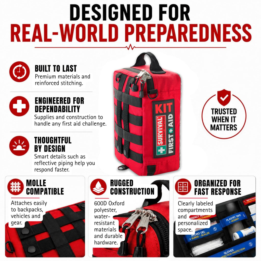 142 Piece Large First Aid Kit for Emergency Response