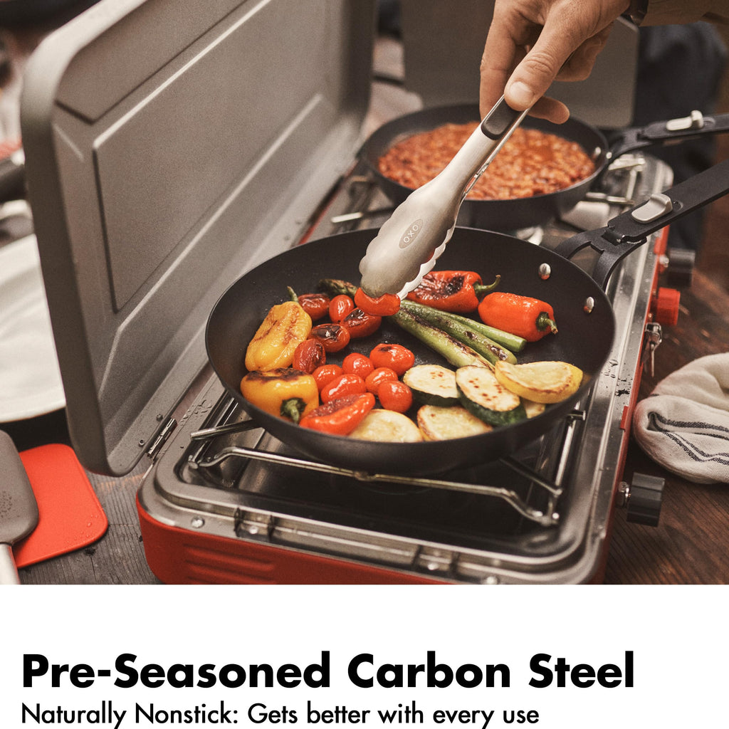 Outdoor Carbon Steel Frying Pan Skillet Induction Oven Safe