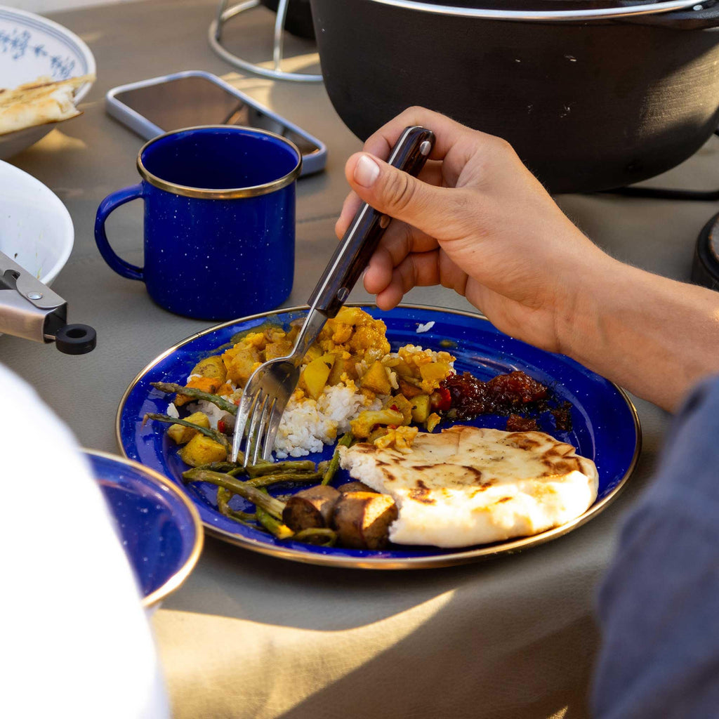 12 Piece Enamel Camping Dinnerware Set for Four People